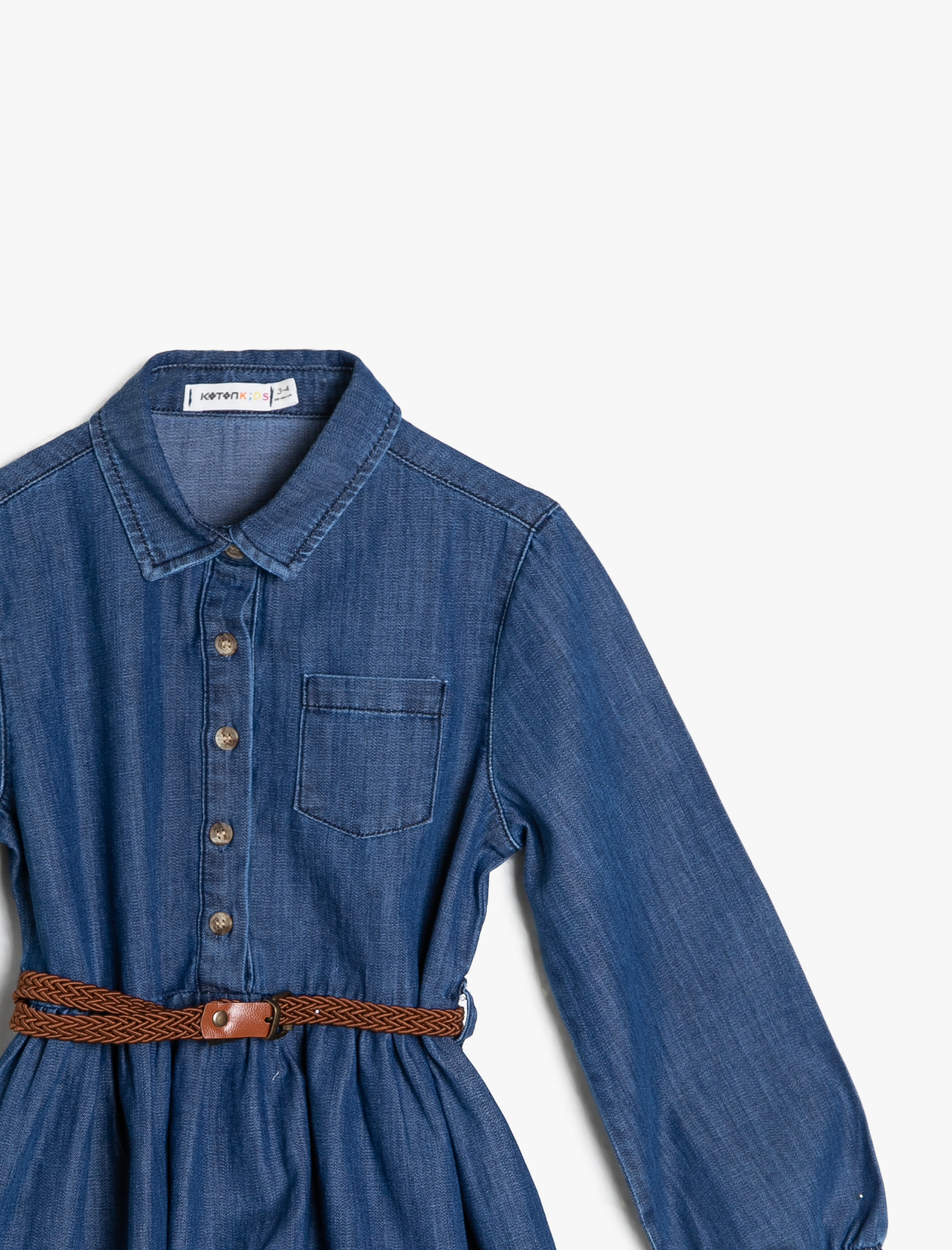  Kız Çocuk Kemer Detaylı Elbise