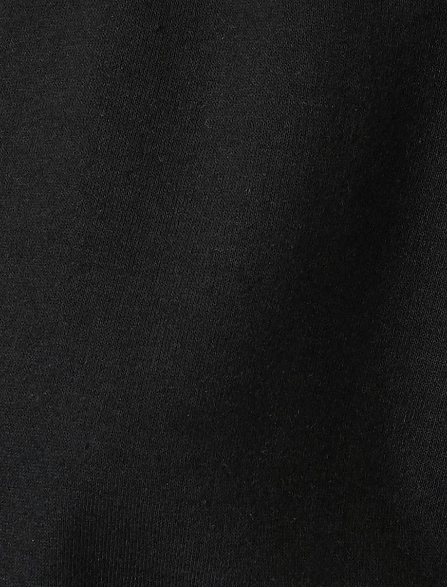   Kapüşonlu Tül Detaylı Uzun Kollu Sweatshirt