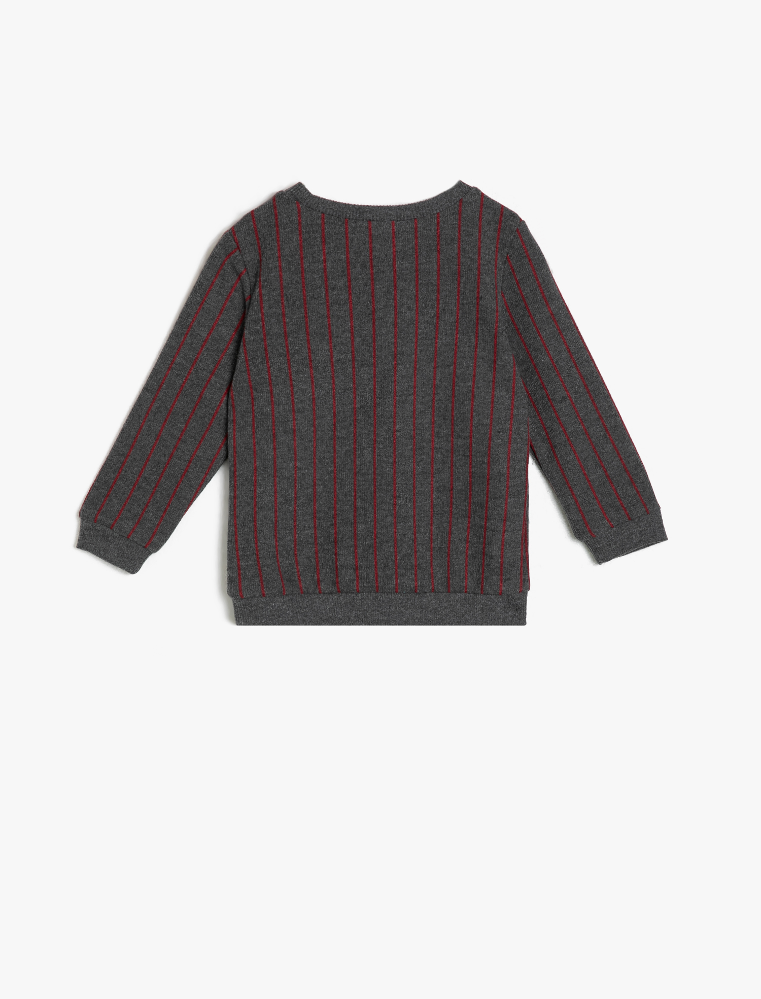 Erkek Bebek Çizgili Sweatshirt Uzun Kollu Bisiklet Yaka