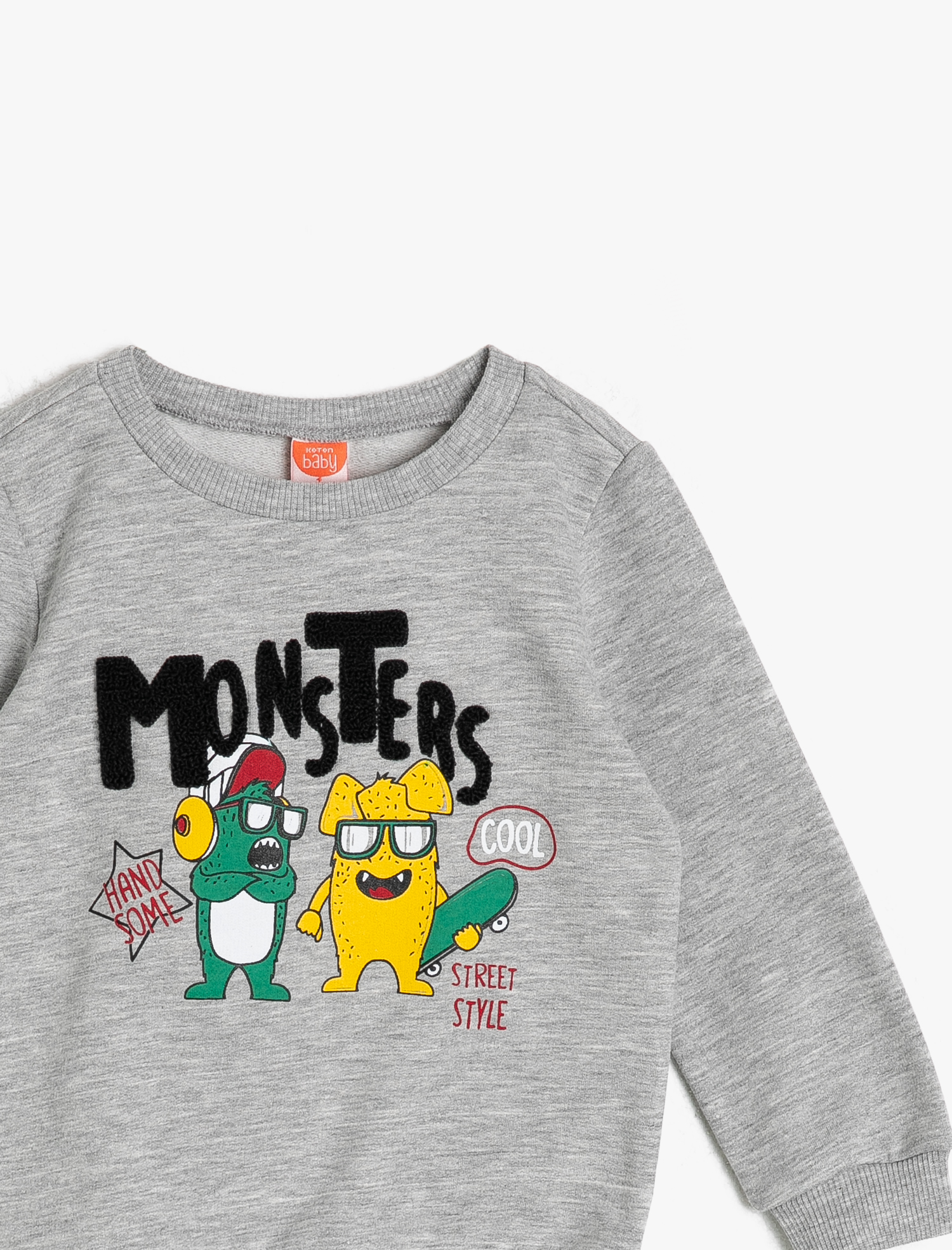  Erkek Bebek Yazılı Baskılı Sweatshirt