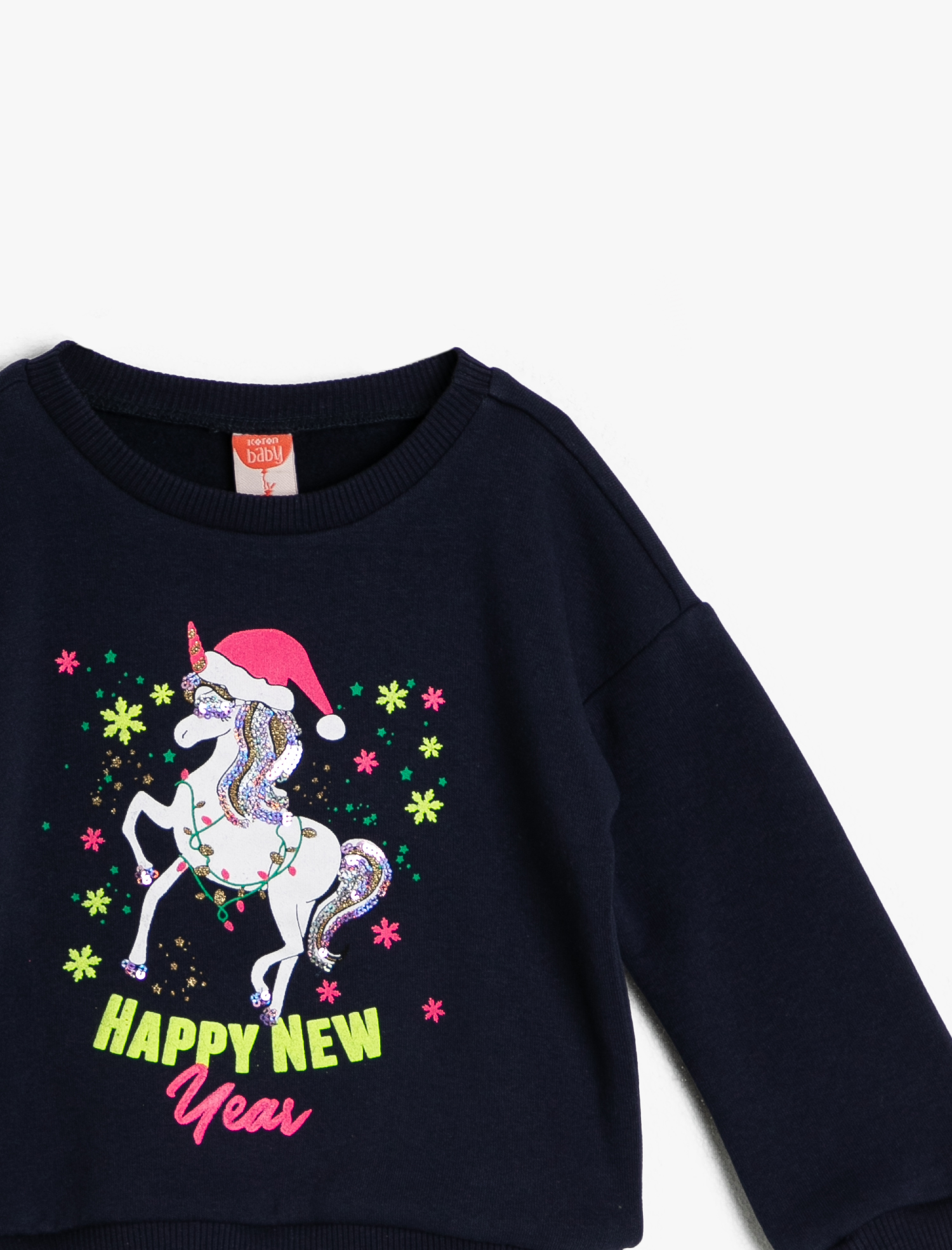  Kız Bebek Yazılı Baskılı Sweatshirt