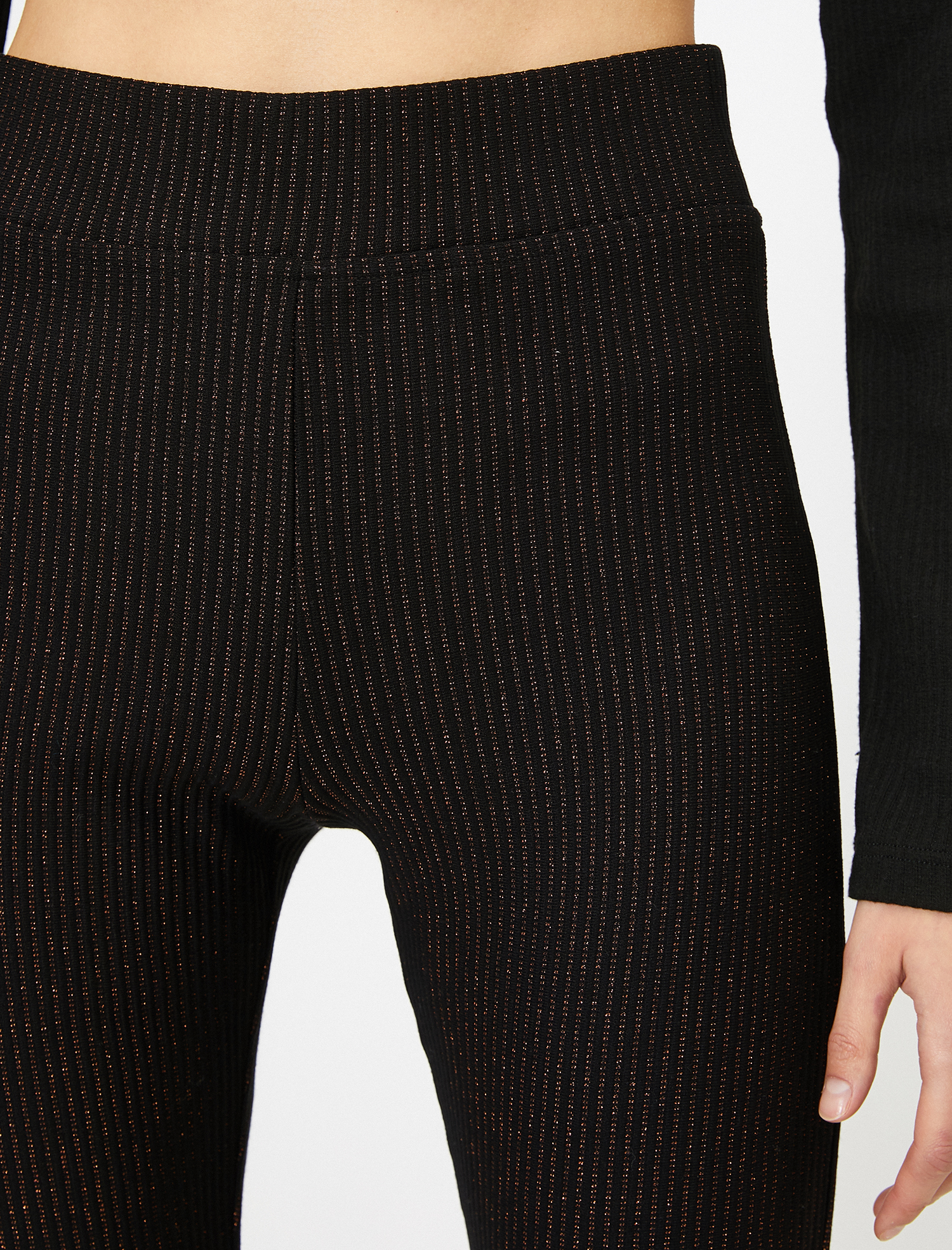   Yüksek Bel Sim Detaylı İspanyol Paça Pantolon