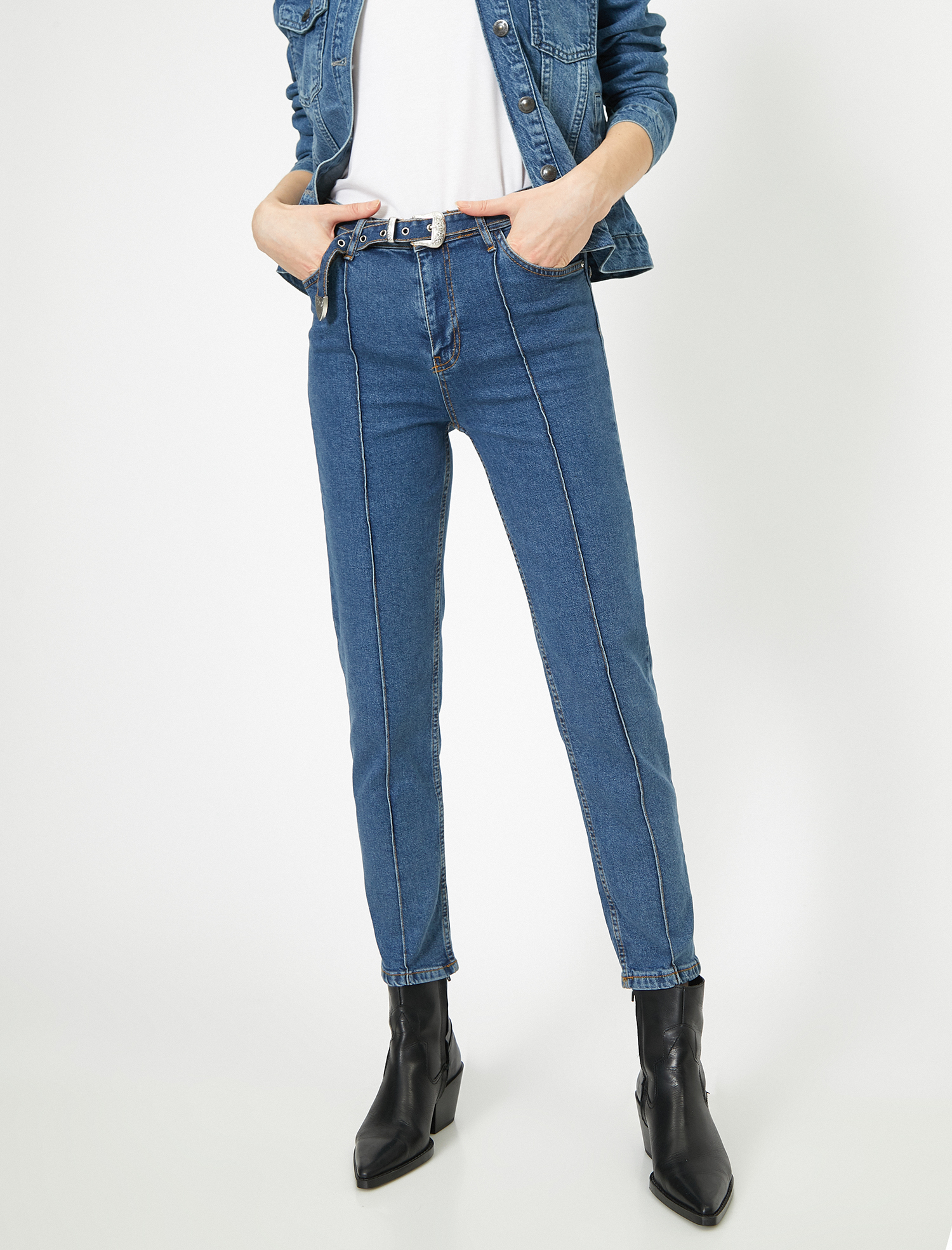   Eve Slim Jean - Yüksek Bel Normal Kesim Hafif Düz Paça Pantolon