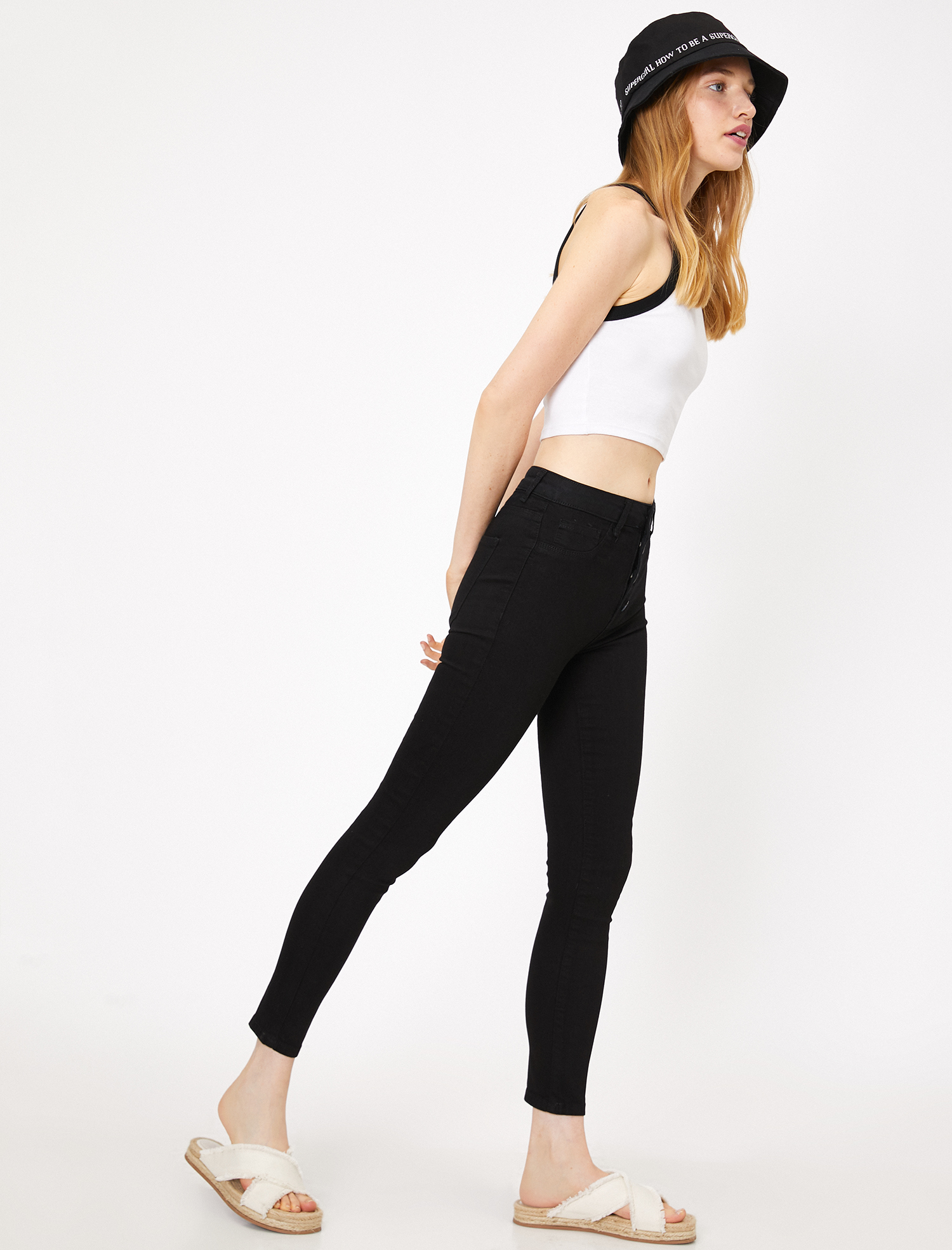   Carmen Jean - Yüksek Bel Dar Kesim Dar Paça Pantolon