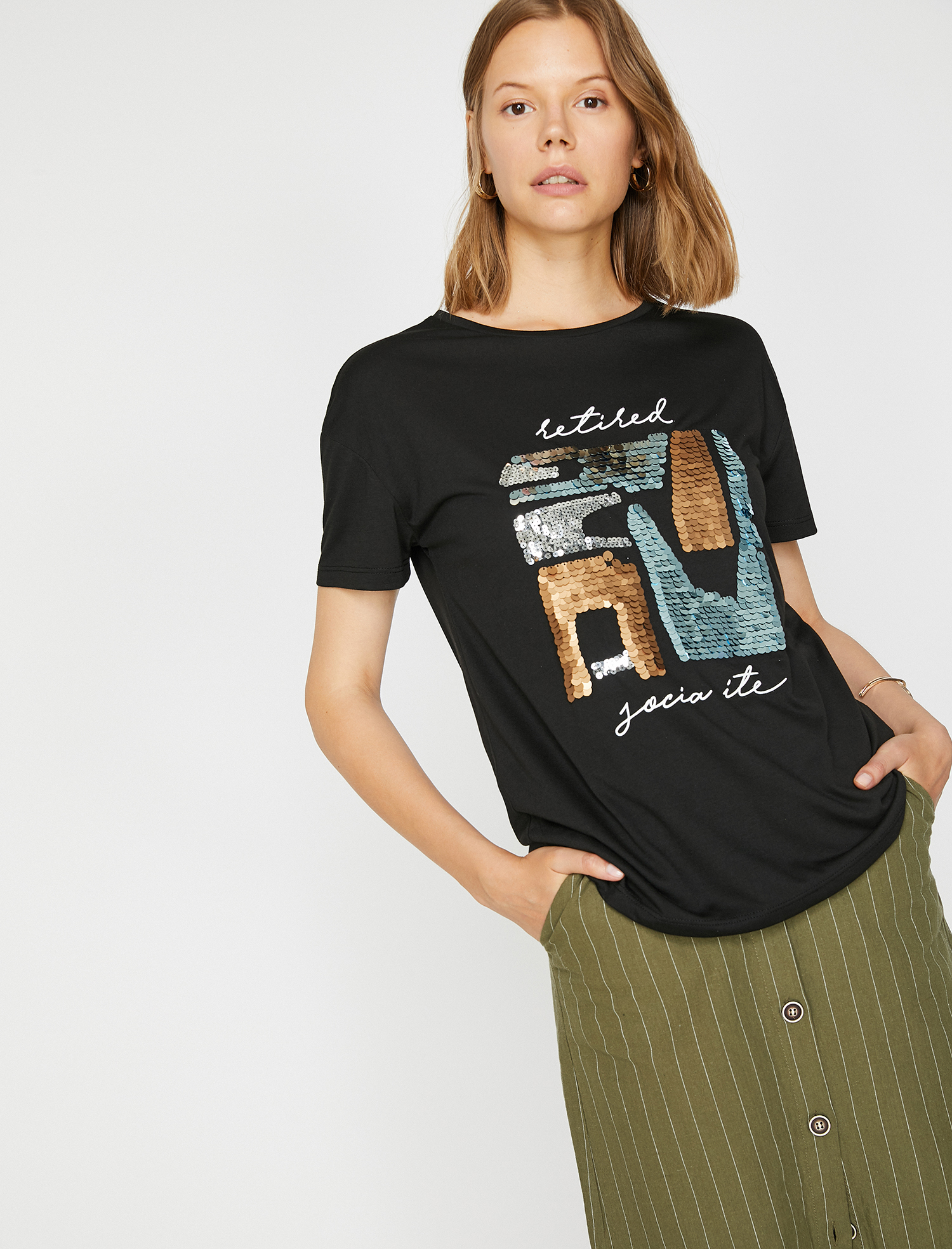   Bisiklet Yaka Sweatshirt