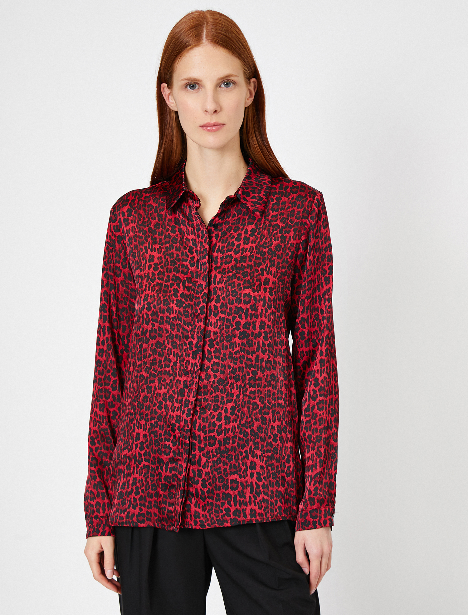   Leopar Desenli Gömlek