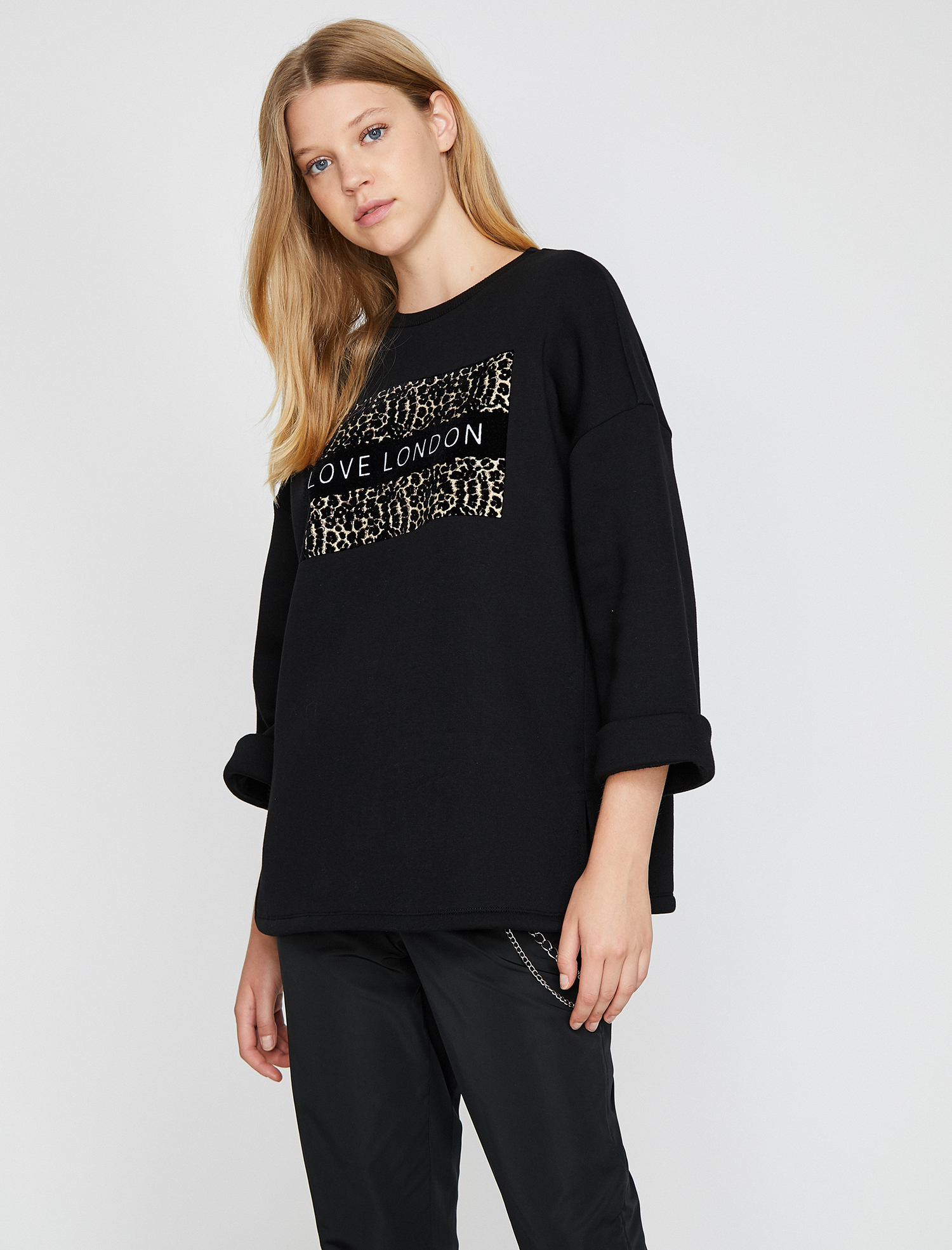 Yazılı Baskılı Sweatshirt