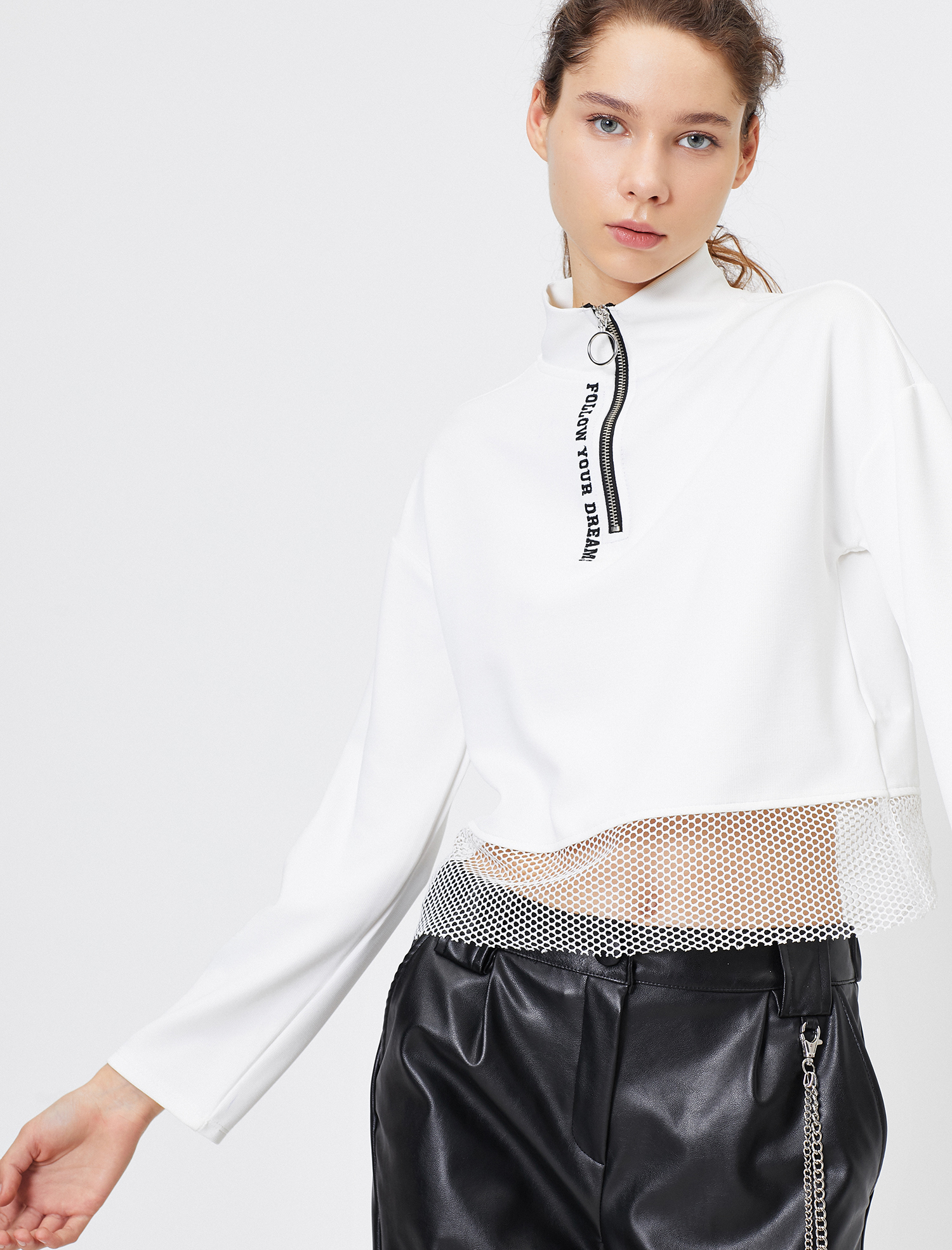   Fermuar Detaylı Sweatshirt