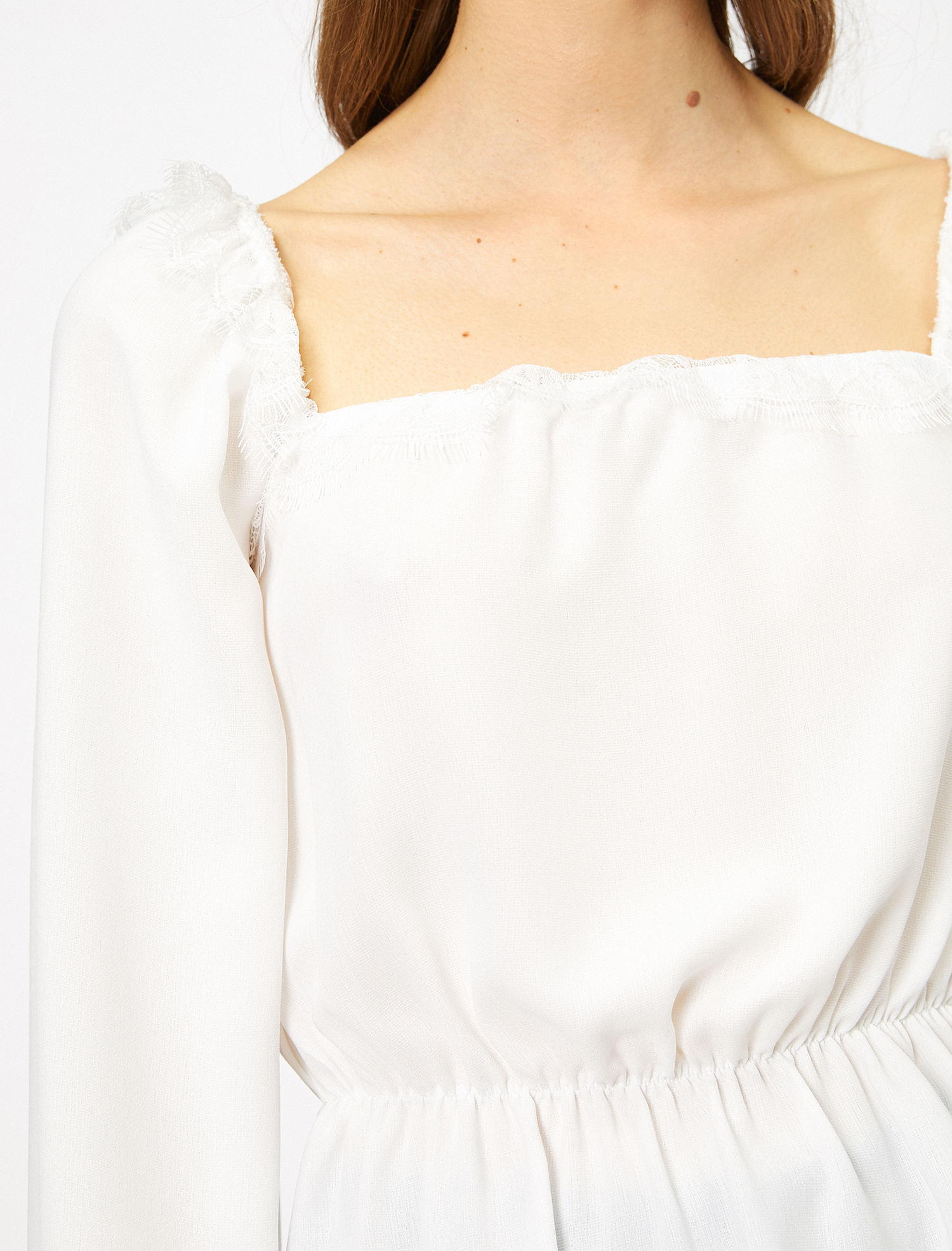   Dantel Detaylı Abiye Bluz