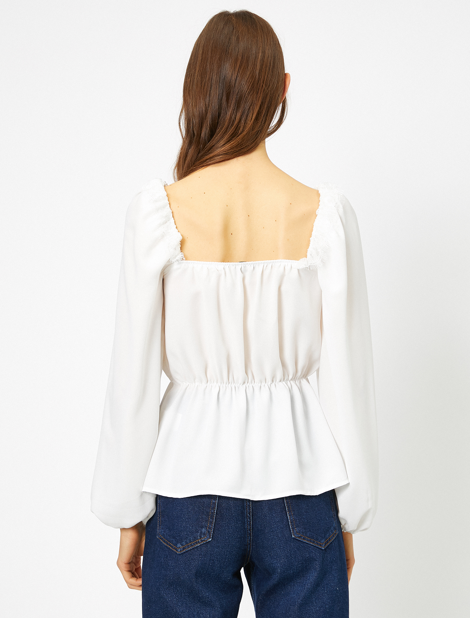   Dantel Detaylı Abiye Bluz