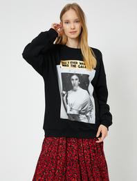 Oversize Star Wars Lisanslı Yazılı Baskılı Sweatshirt