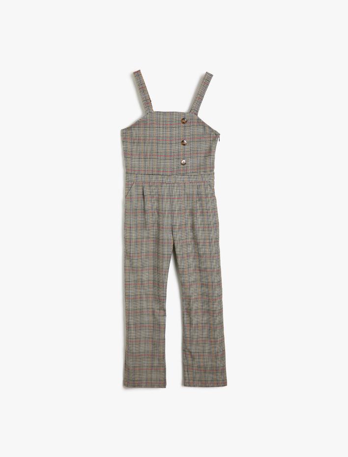 Kız Çocuk Kareli Tulum