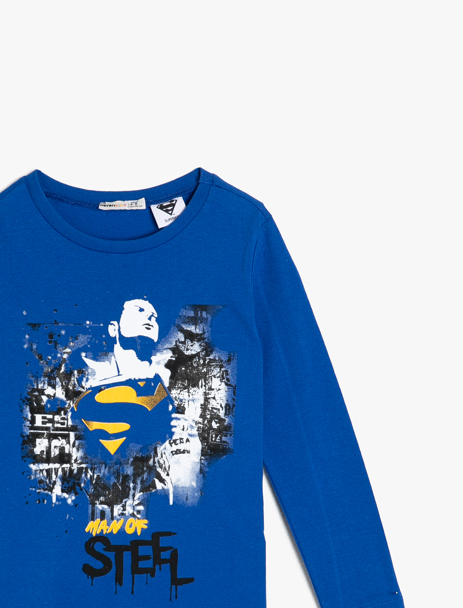  Erkek Çocuk Superman Lisanslı Baskılı Tişört Uzun Kollu