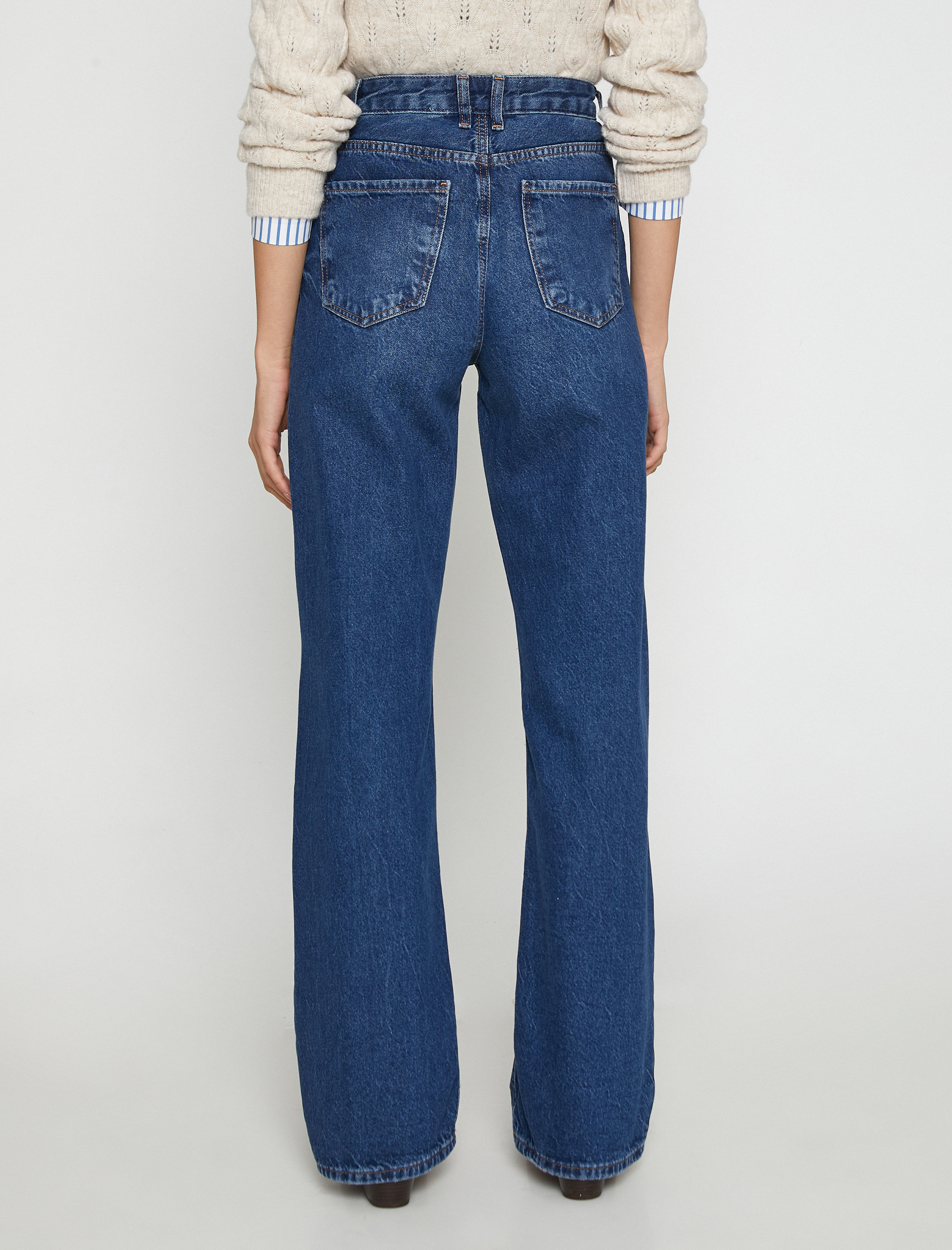   Yüksek Bel Düz Paça Kot Pantolon