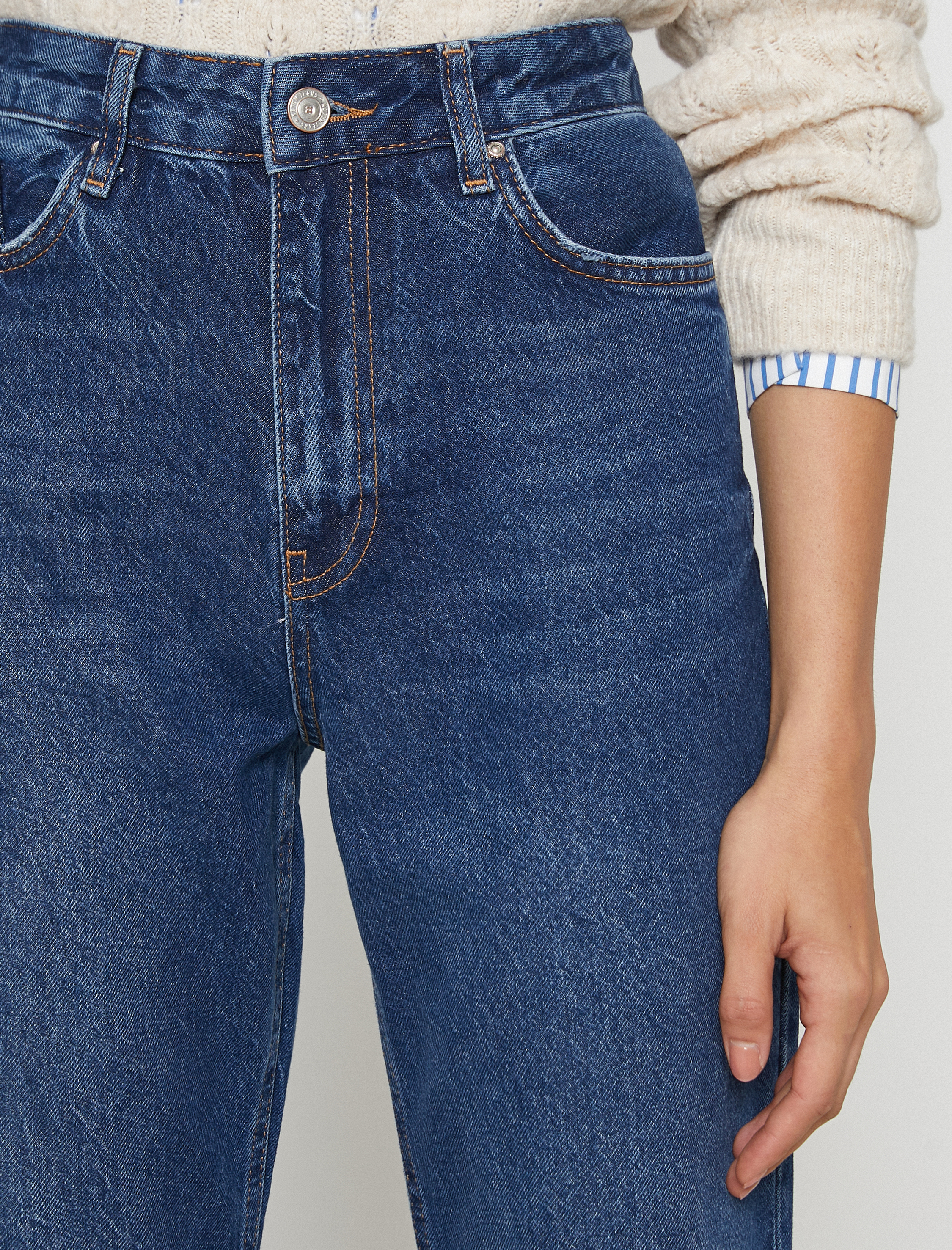   Yüksek Bel Düz Paça Kot Pantolon