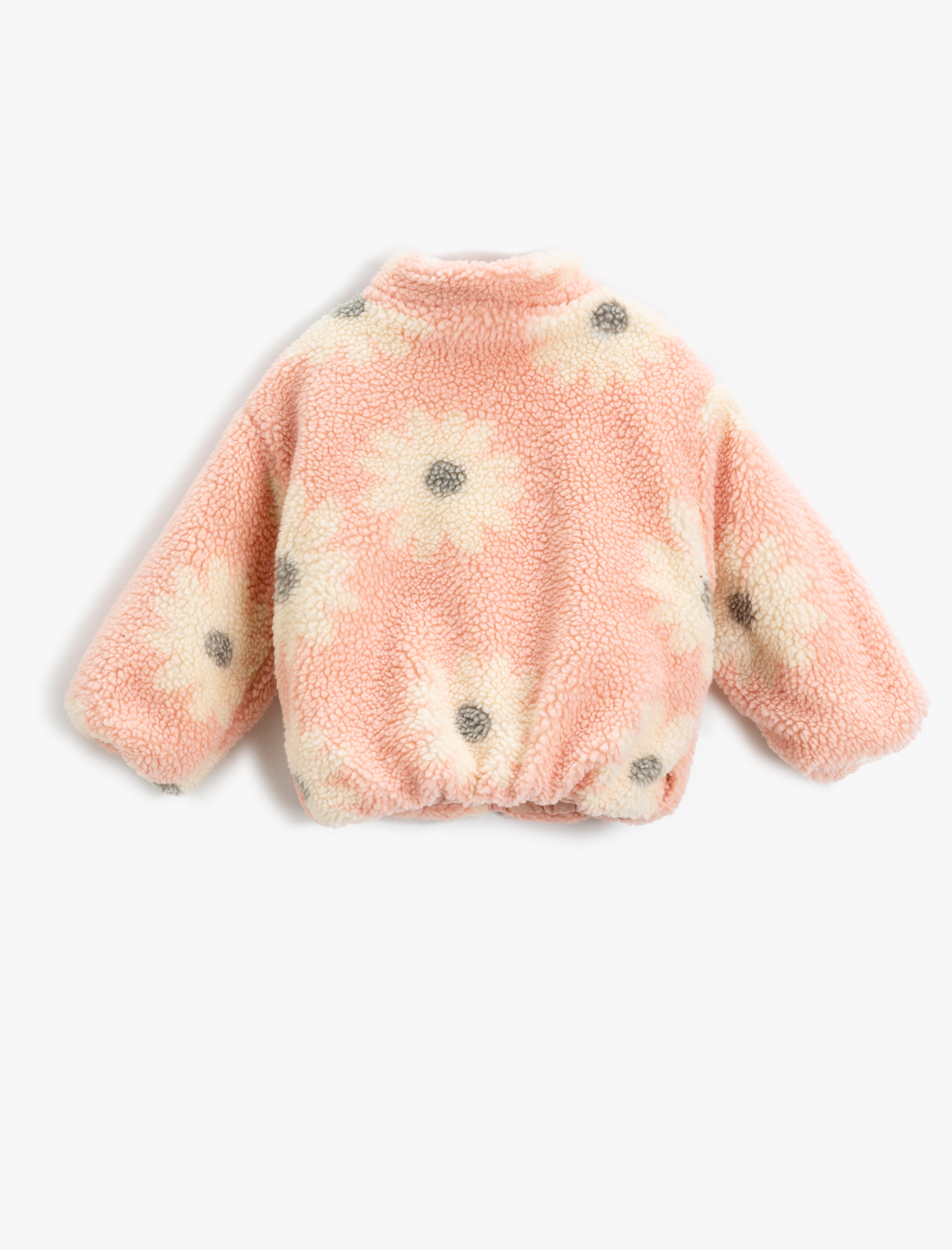  Kız Bebek Peluş Mont Dik Yaka Fermuarlı