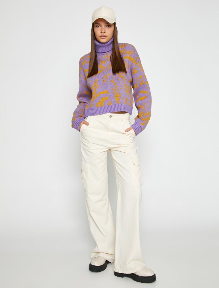  Crop Kazak Balıkçı Yaka Triko