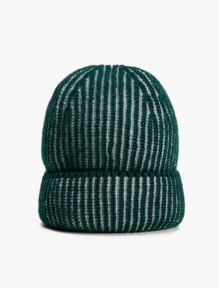 Erkek Basic Örgü Bere Katlama Detaylı