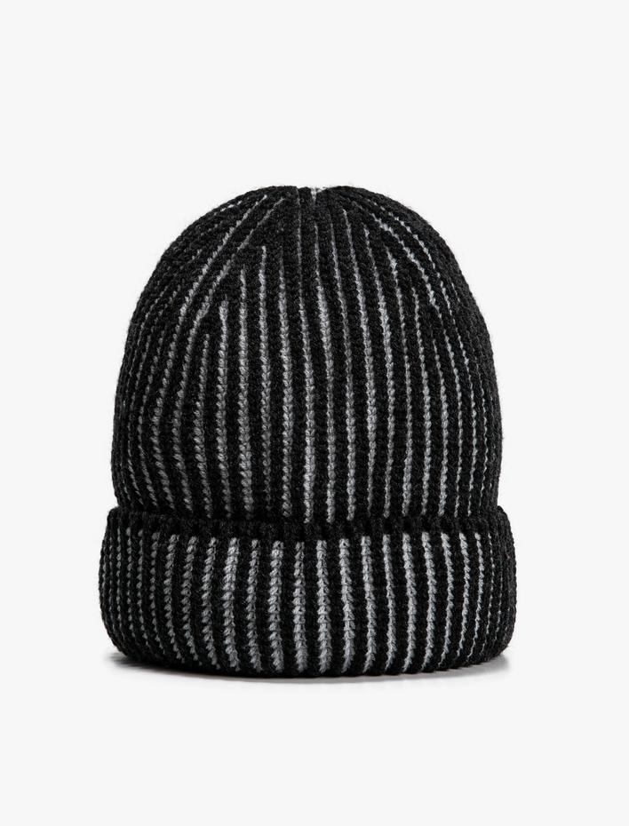 Erkek Basic Örgü Bere Katlama Detaylı