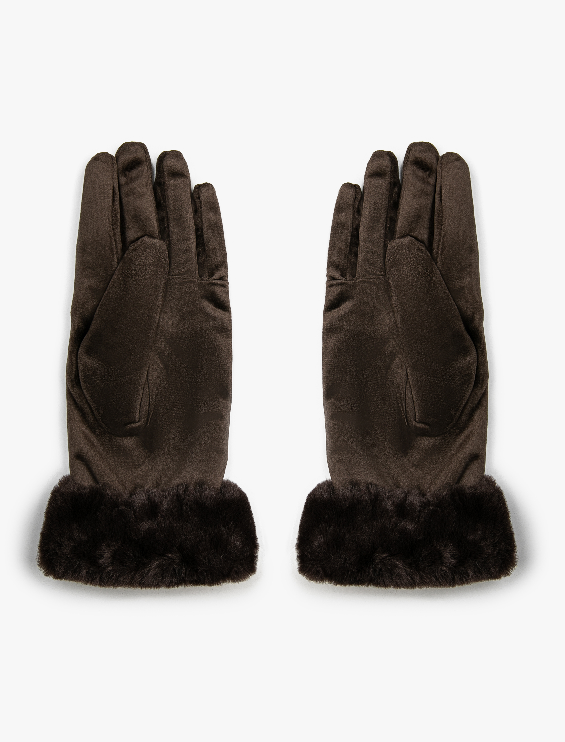 Kadın Suni Kürk Detaylı Eldiven İçi Peluş Astarlı