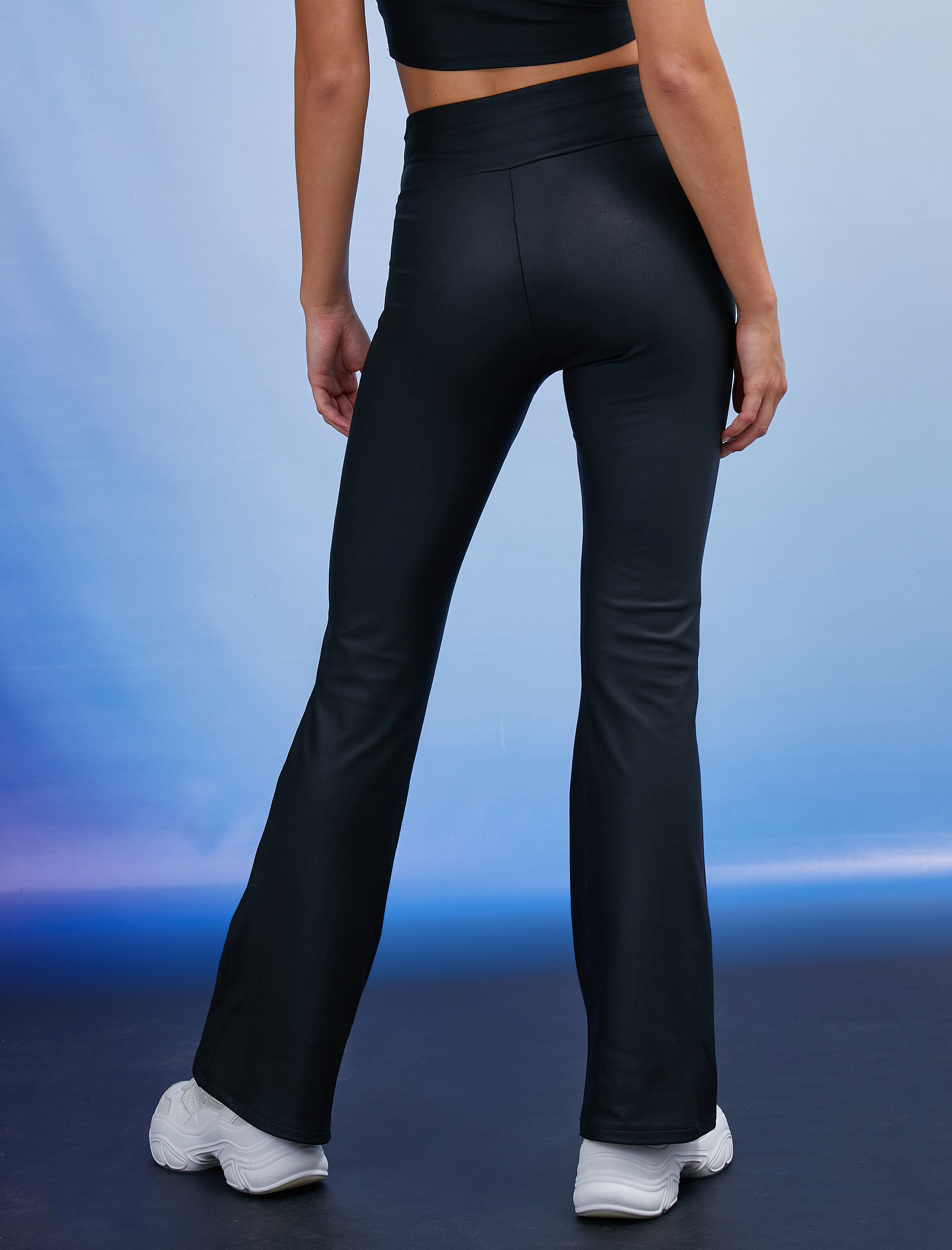 Suni Deri İspanyol Paça Şardonlu Spor Tayt