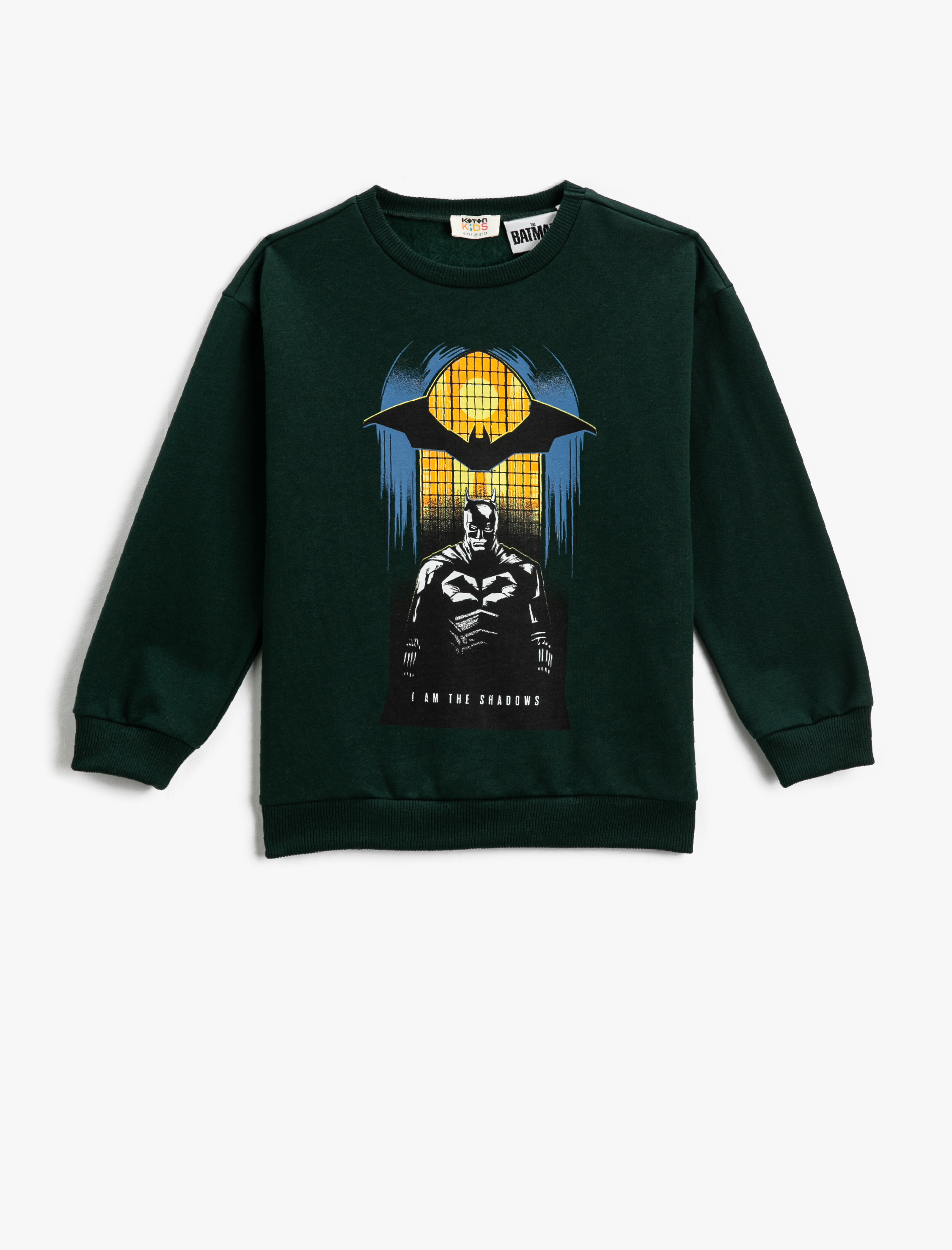  Erkek Çocuk Batman Sweatshirt Lisanslı Uzun Kollu Bisiklet Yaka