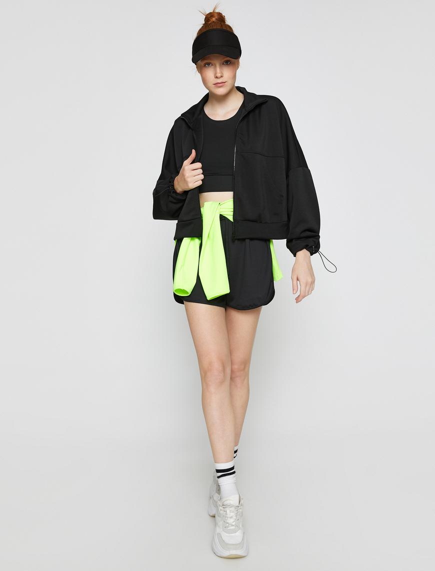   Fermuarlı Spor Sweatshirt