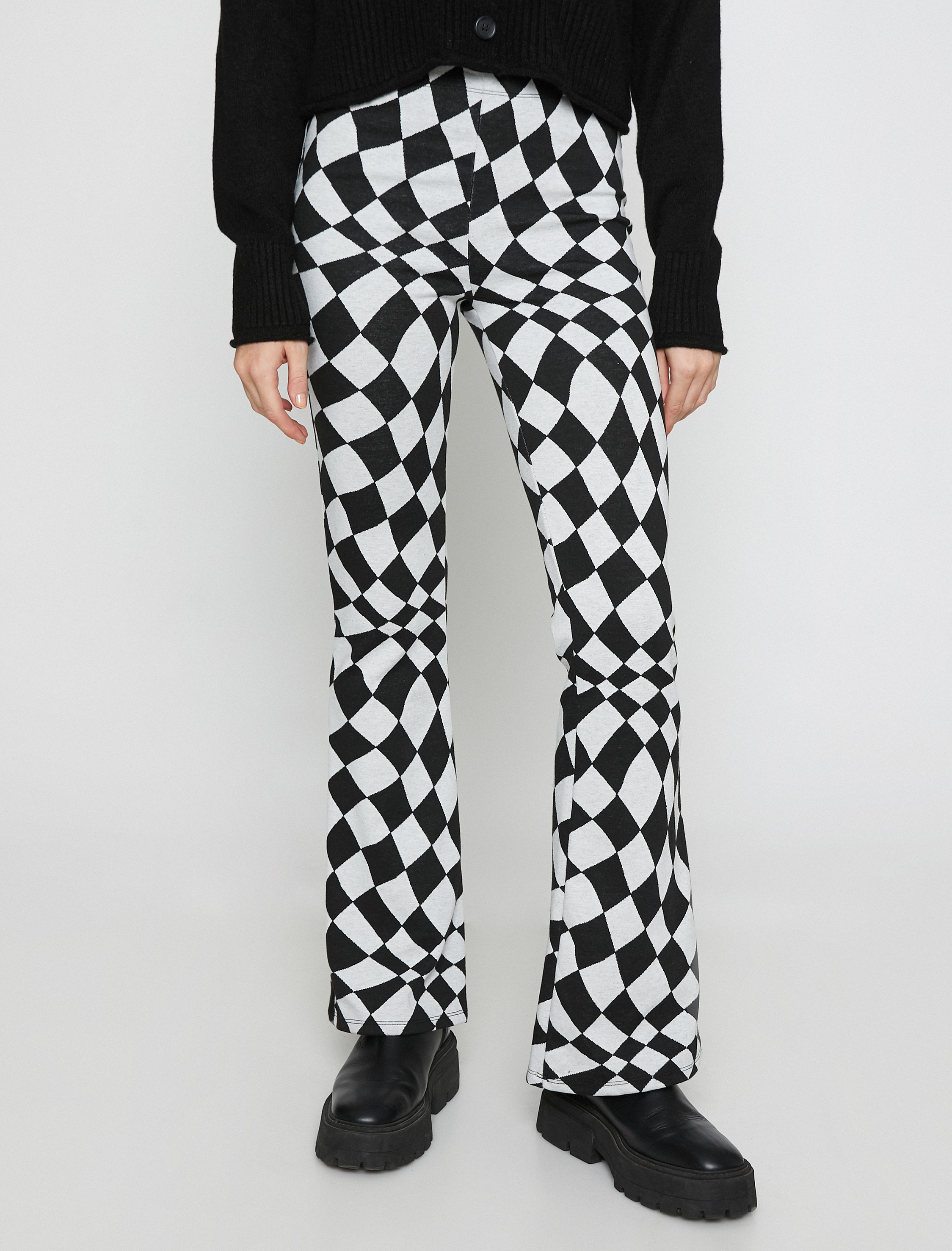   İspanyol Paça Pantolon Damalı