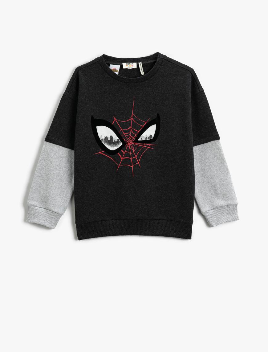 Erkek Çocuk Spiderman Sweatshirt Baskılı Lisanslı