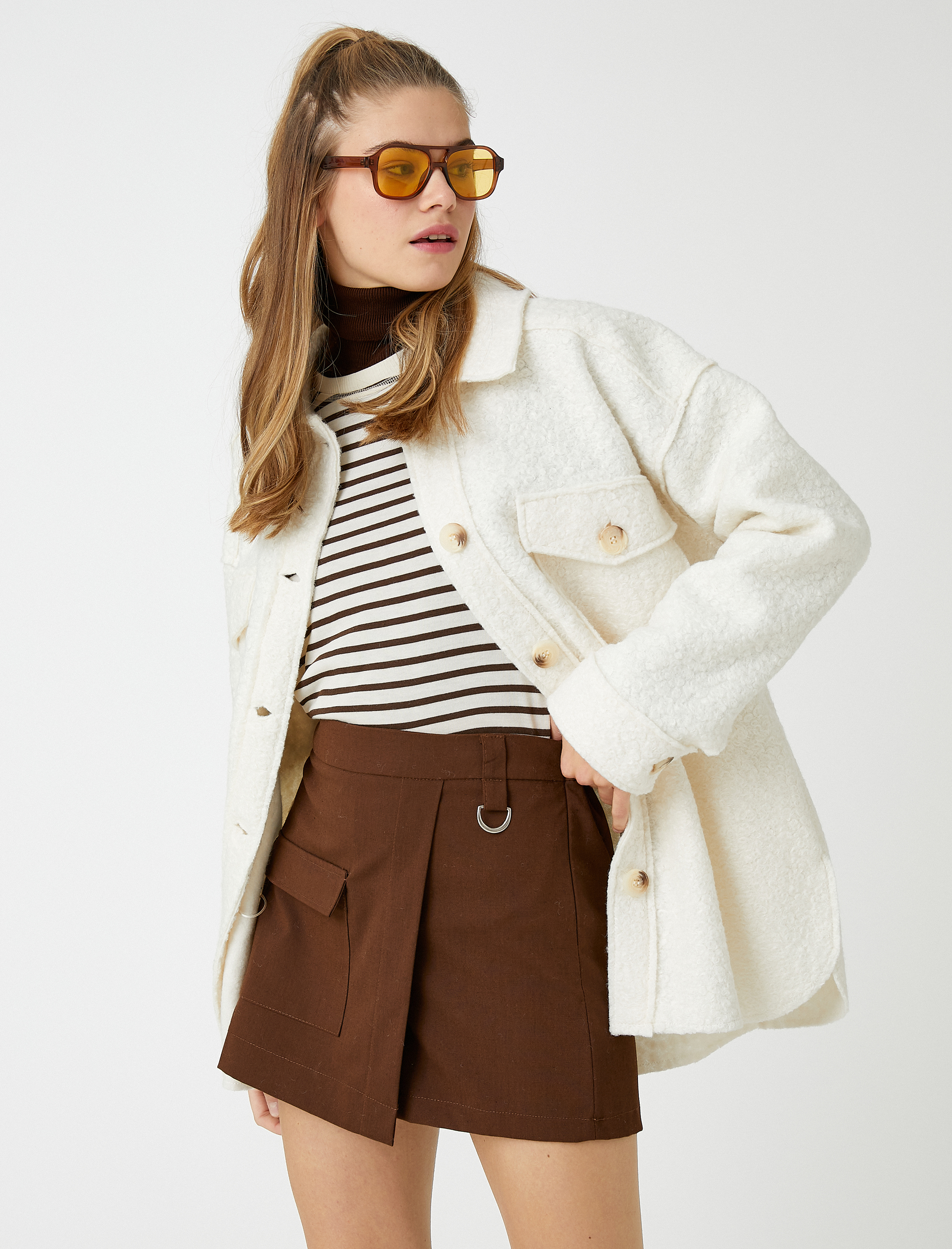 Buklet Gömlek Ceket Oversize Cep Detaylı