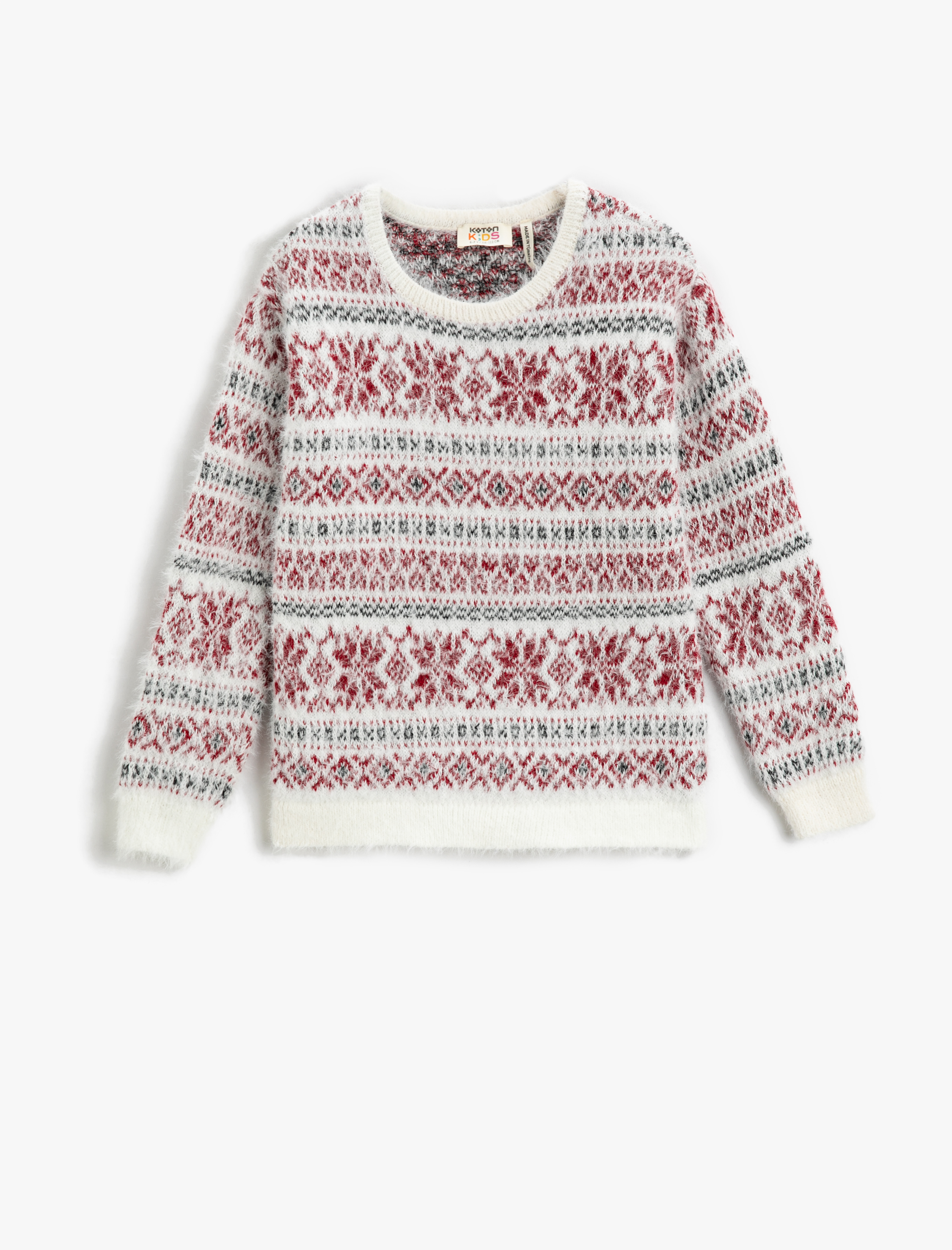  Kız Çocuk Triko Kazak Yuvarlak Yaka