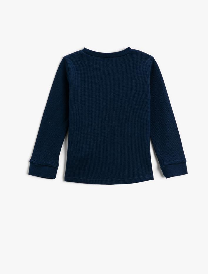 Erkek Bebek Dinozor Baskılı Uzun Kollu Tişört