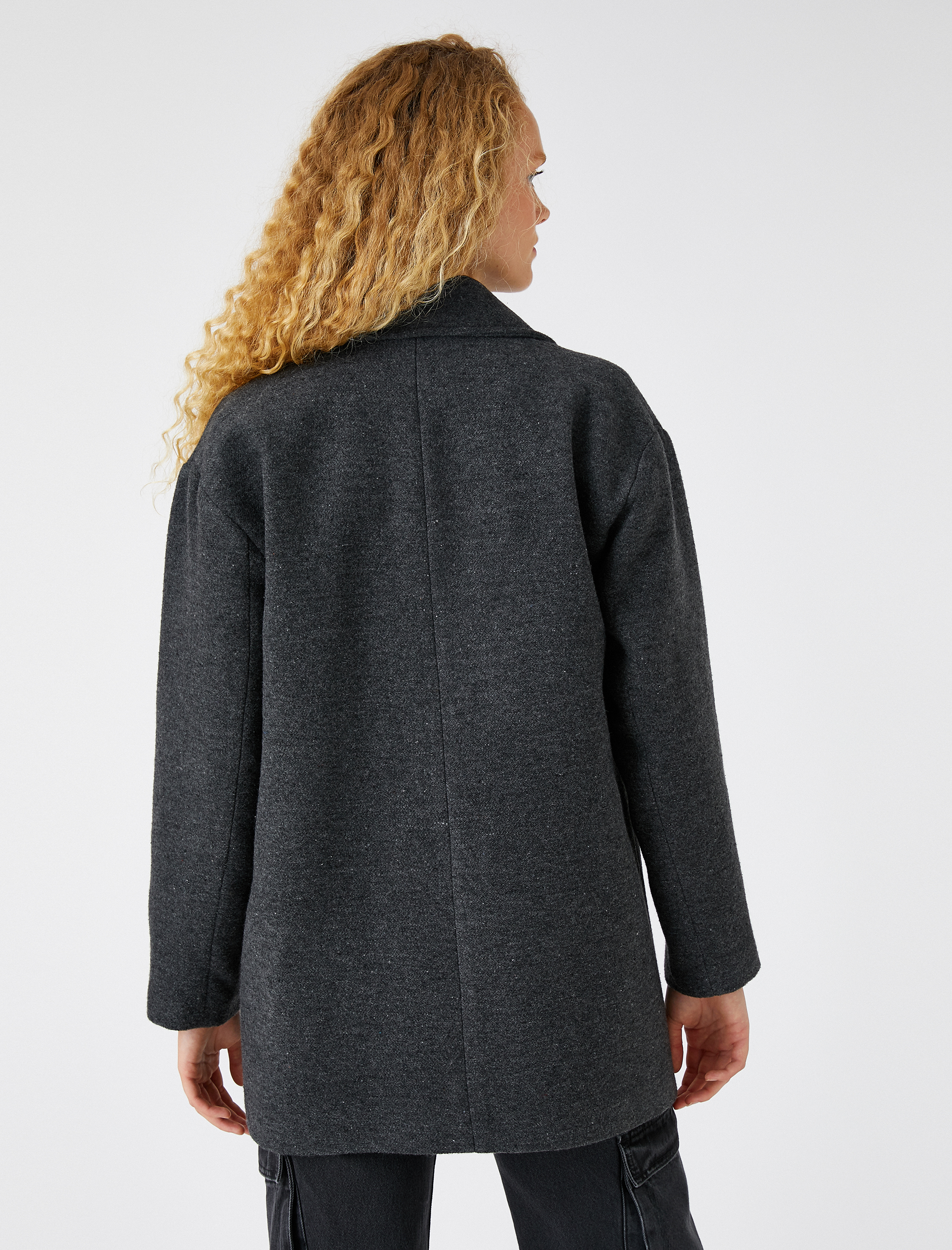   Kruvaze Cepli Kısa Kaban