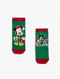 2'li Mickey Mouse Baskılı Çorap Lisanslı