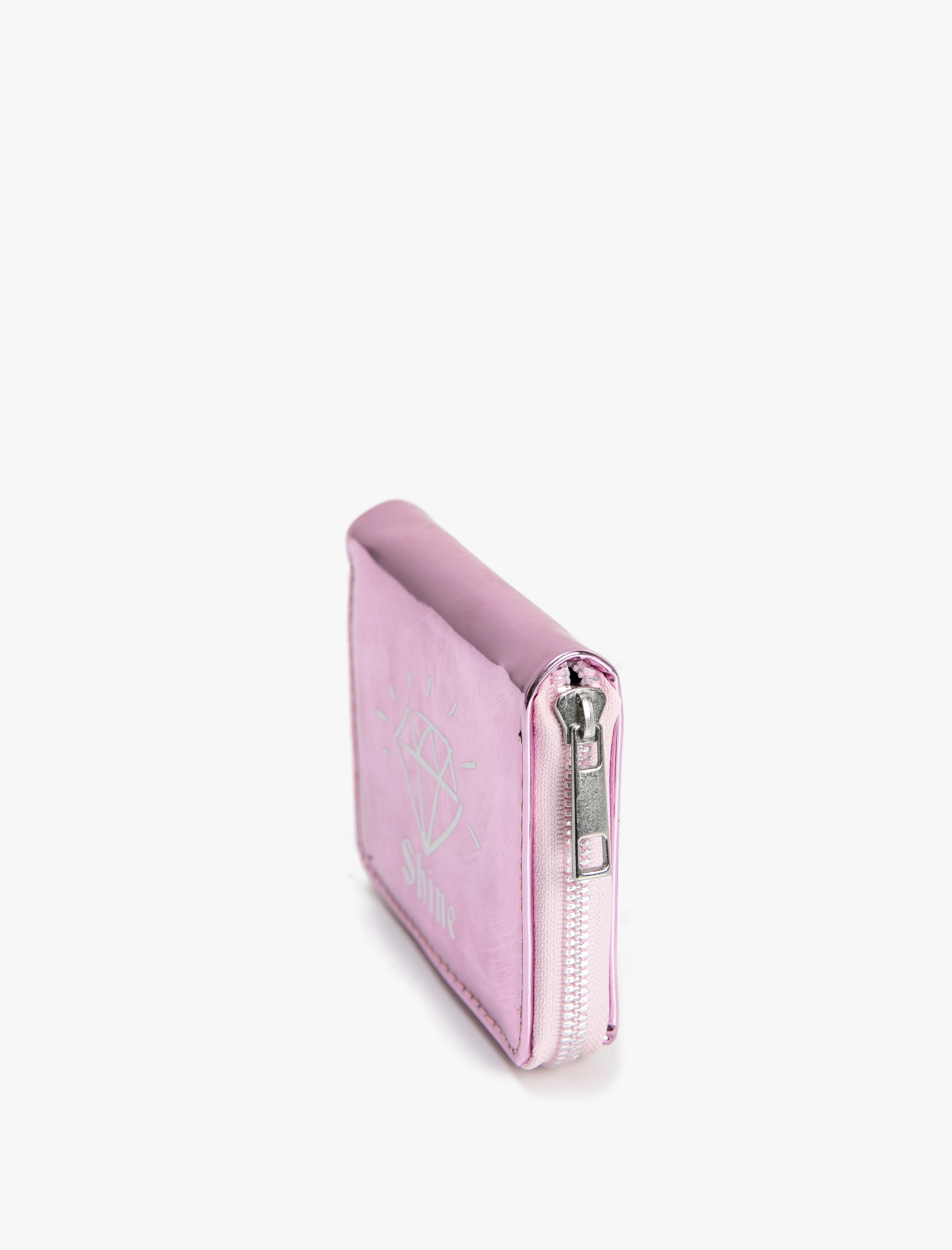  Kadın Parlak Baskılı Fermuarlı Cüzdan