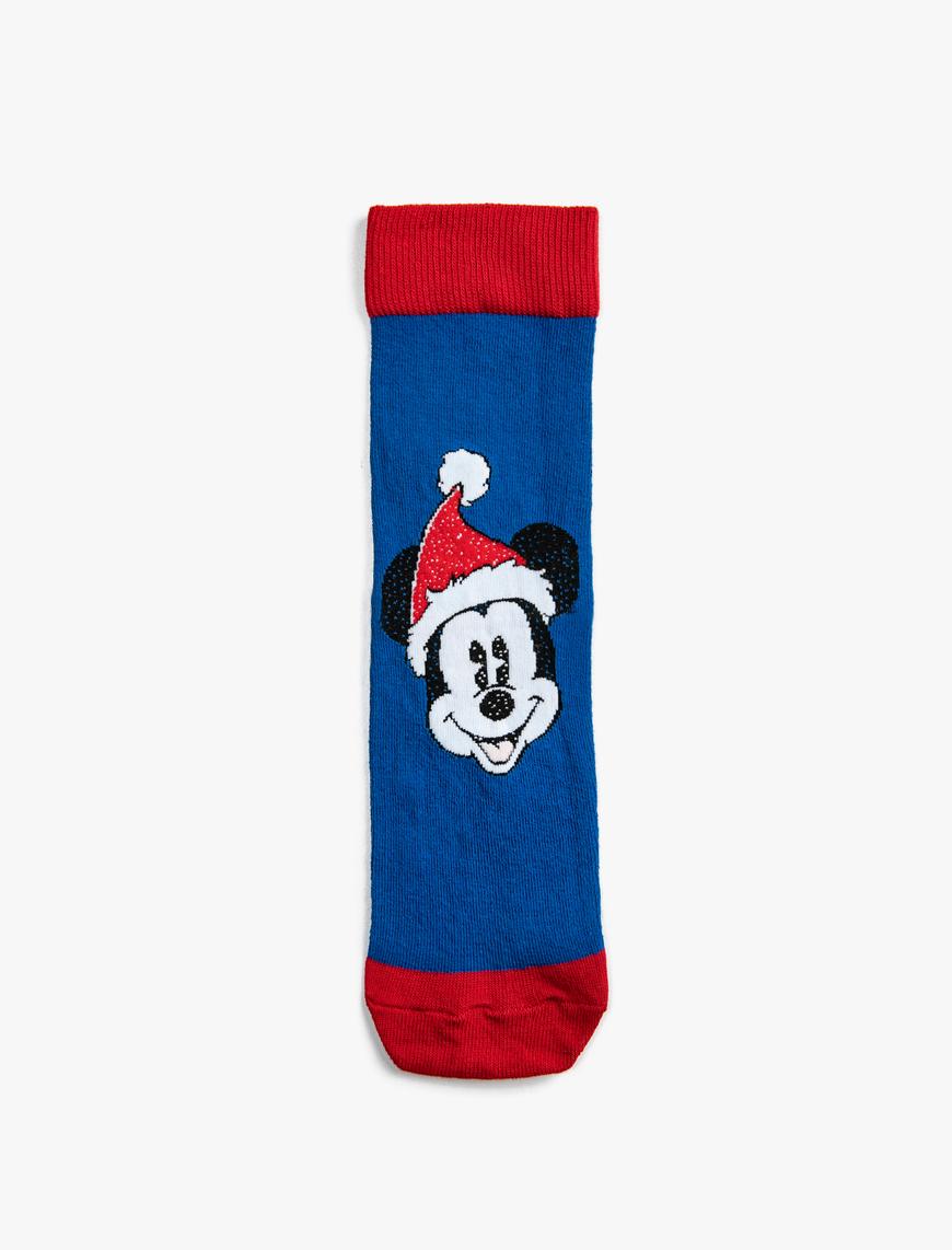  Erkek Mickey Mouse Soket Çorap Lisanslı Baskılı