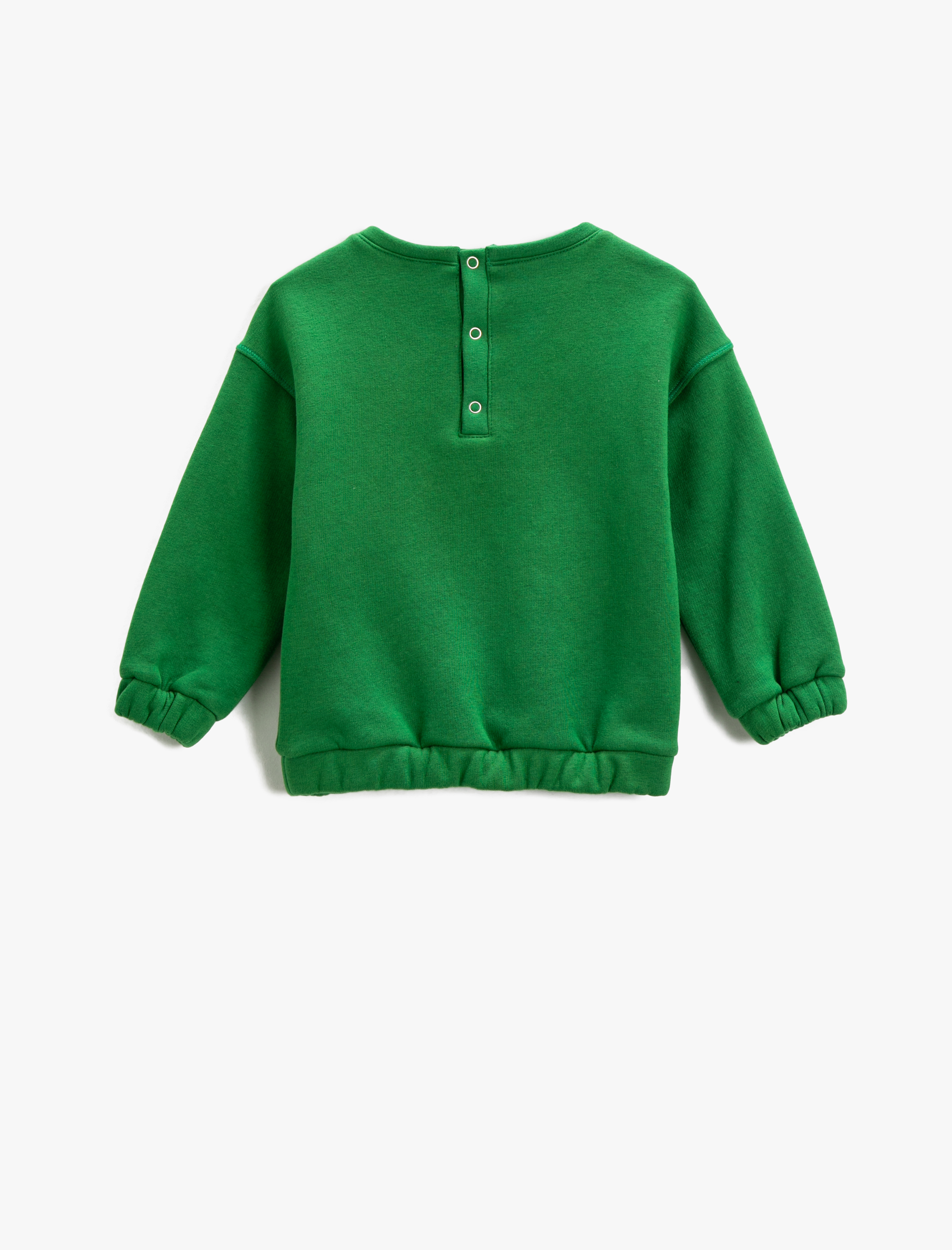  Erkek Bebek Ayıcık Aplike Detaylı Sweatshirt Çıtçıtlı