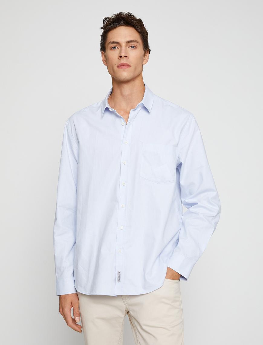   Basic Gömlek Klasik Yaka Cep Detaylı Non Iron