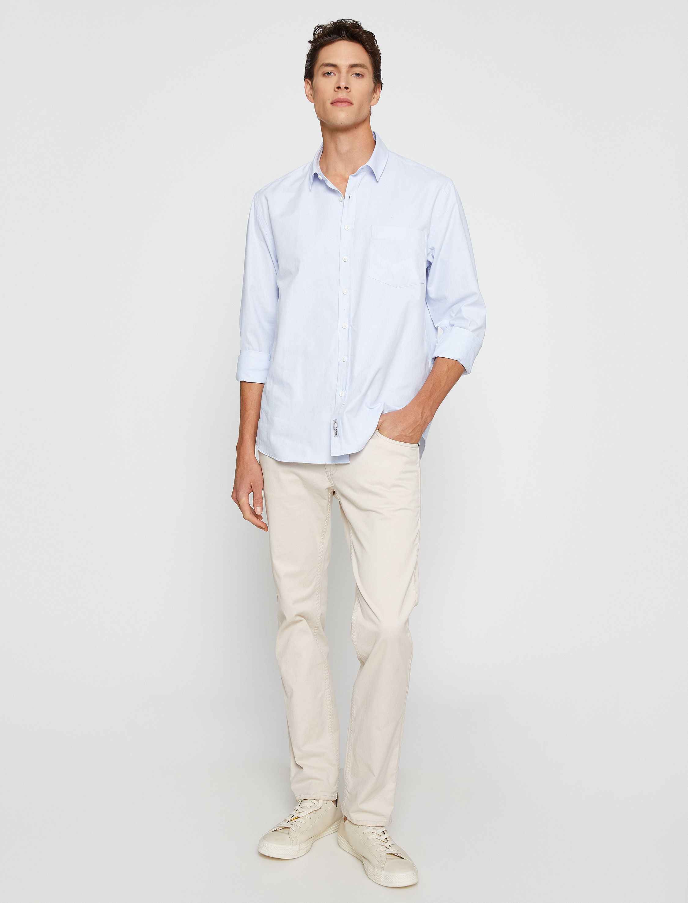   Basic Gömlek Klasik Yaka Cep Detaylı Non Iron