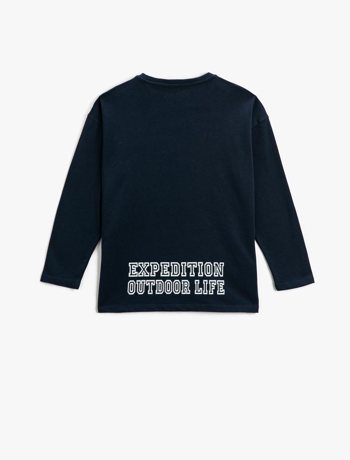 Erkek Çocuk Uzun Kollu Baskılı Tişört Bisiklet Yaka