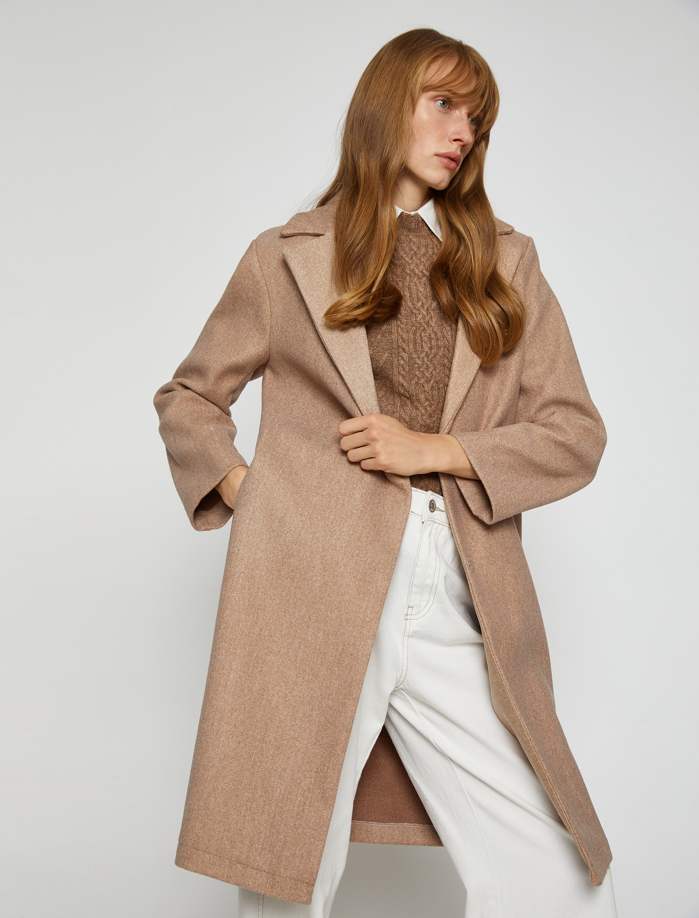   Midi Boy Kaşe Kaban