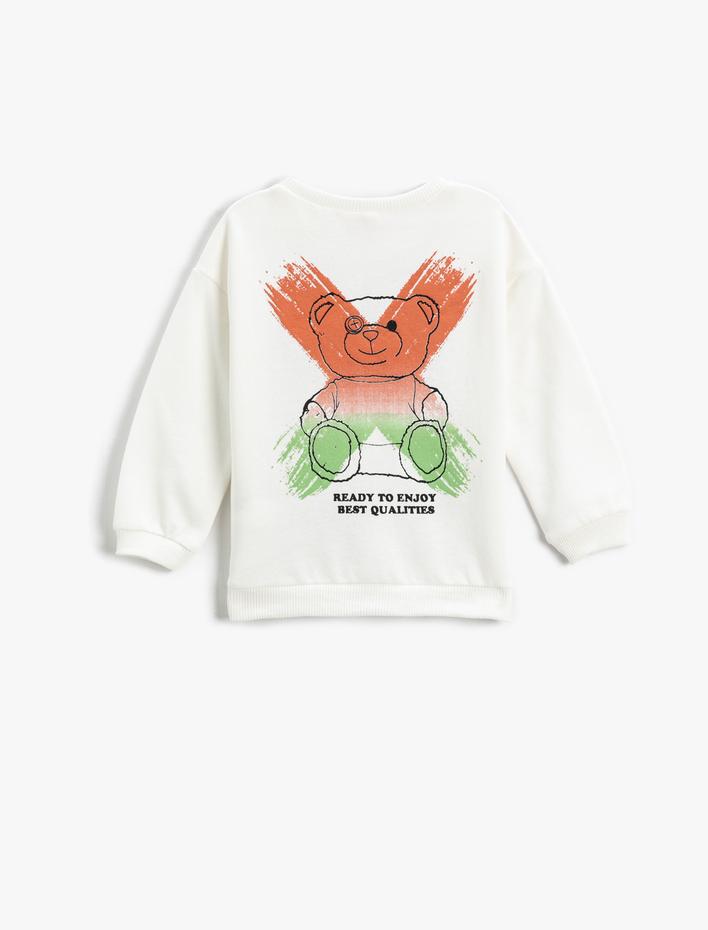 Erkek Bebek Önü ve Arkası Baskılı Sweatshirt