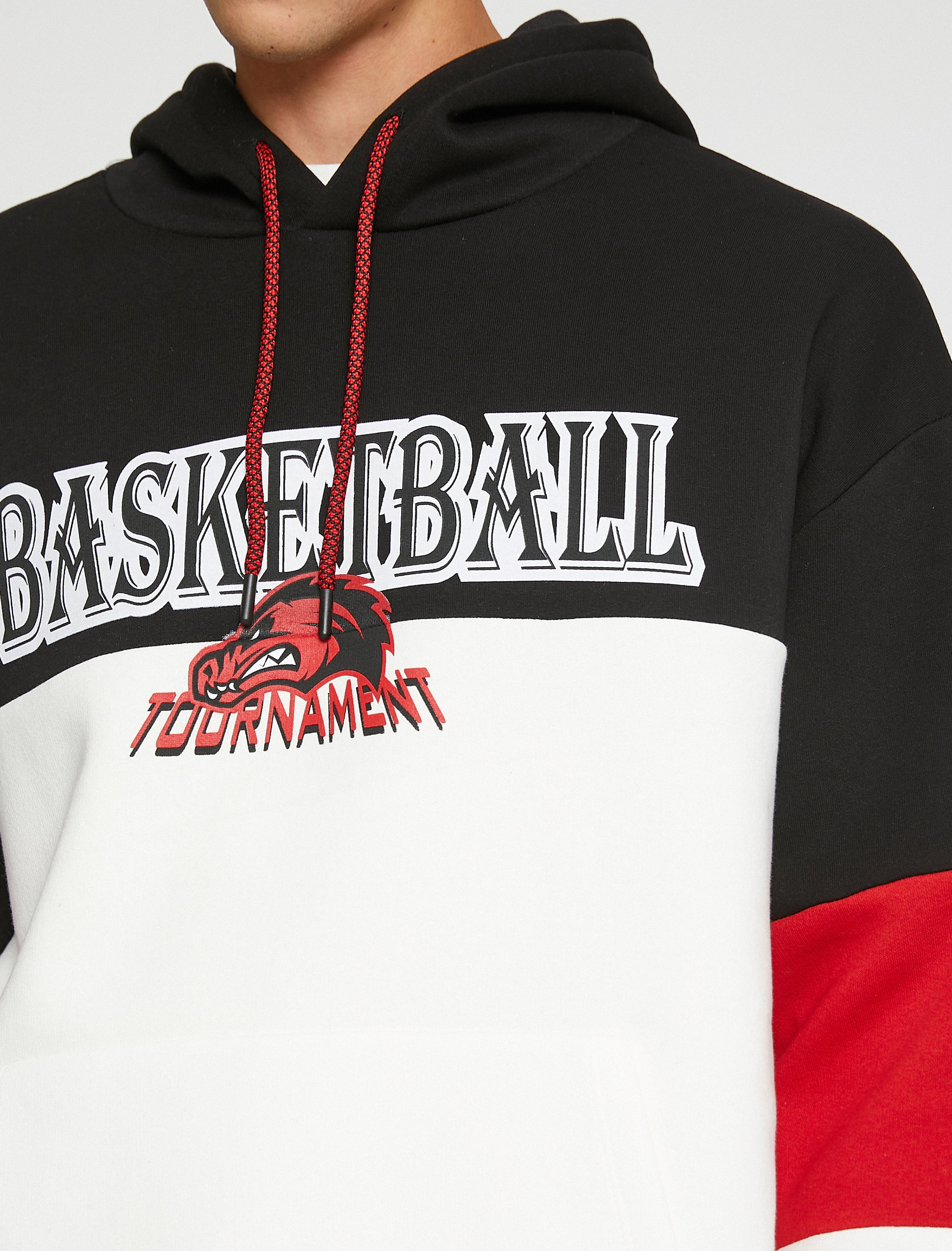   Basketbol Baskılı Sweatshirt Şardonlu Kapşonlu