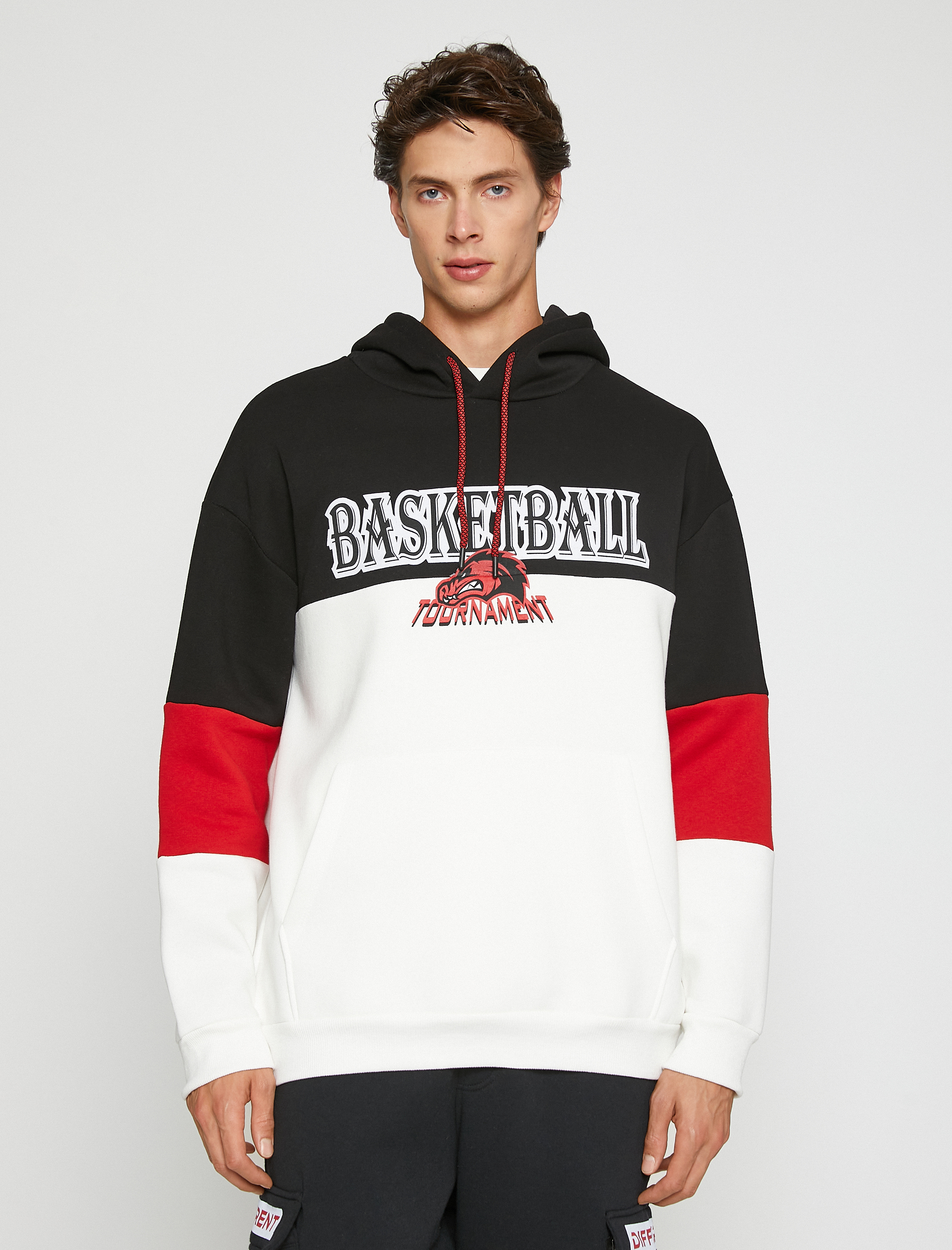   Basketbol Baskılı Sweatshirt Şardonlu Kapşonlu