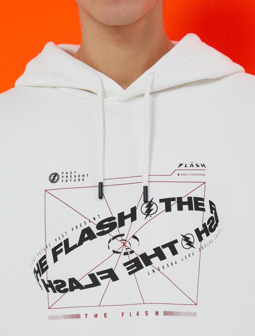   The Flash Kapşonlu Oversize Sweatshirt Şardonlu Lisanslı Baskılı