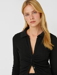 Drapeli Gömlek Uzun Kollu