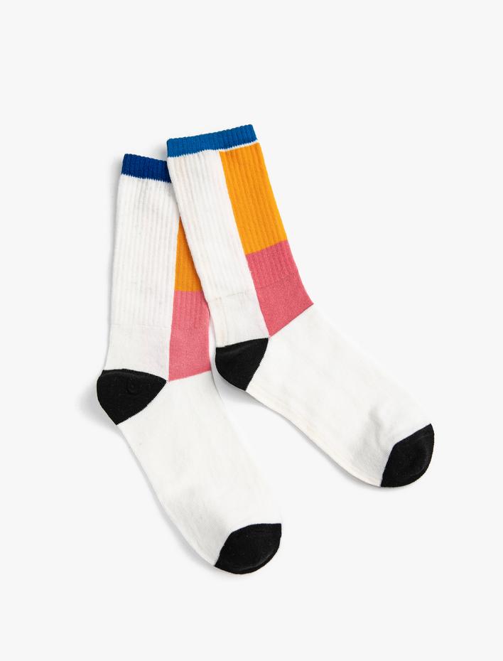 Erkek Soket Çorap Renk Bloklu