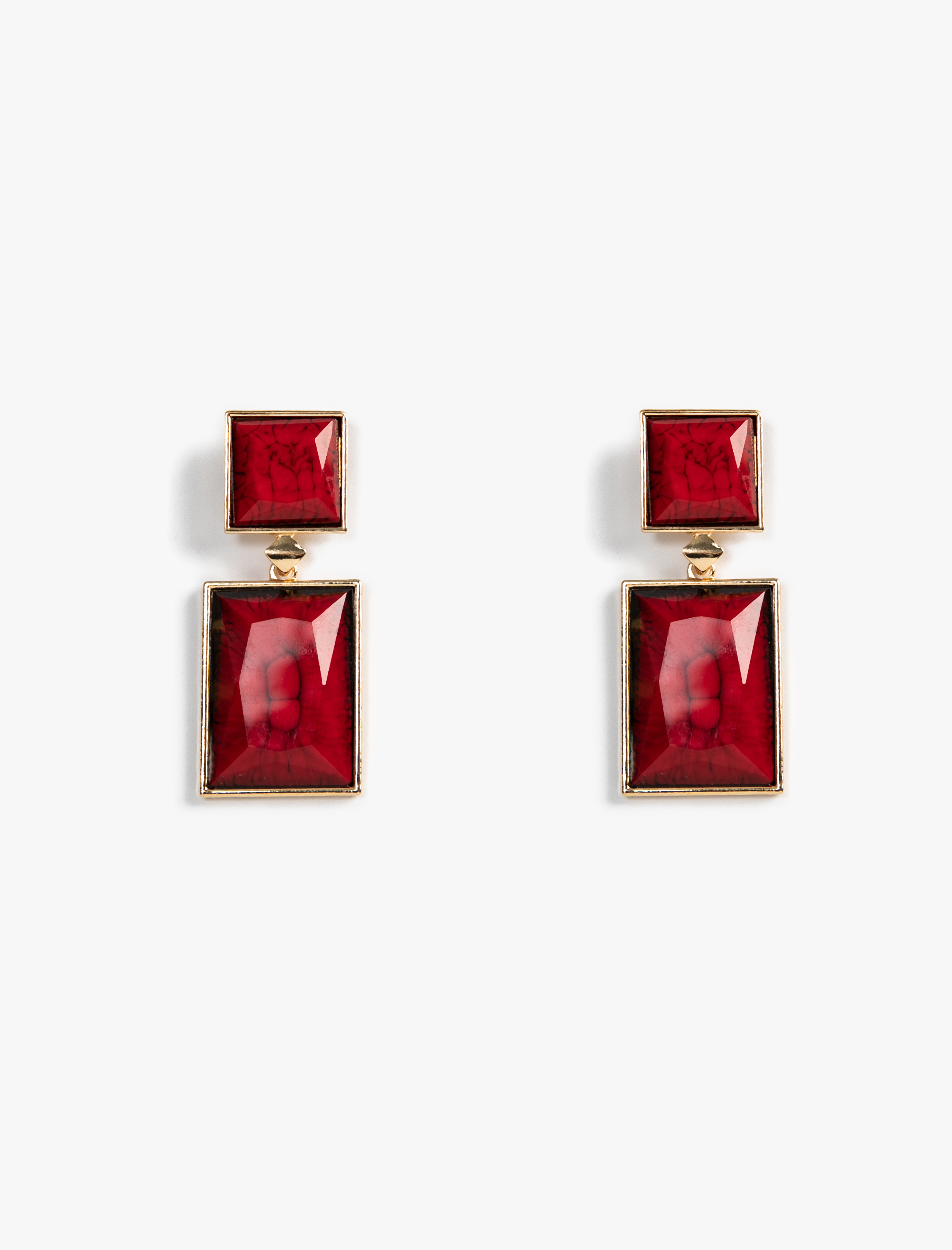  Kadın Renkli Taşlı Sallantılı Metal Küpe