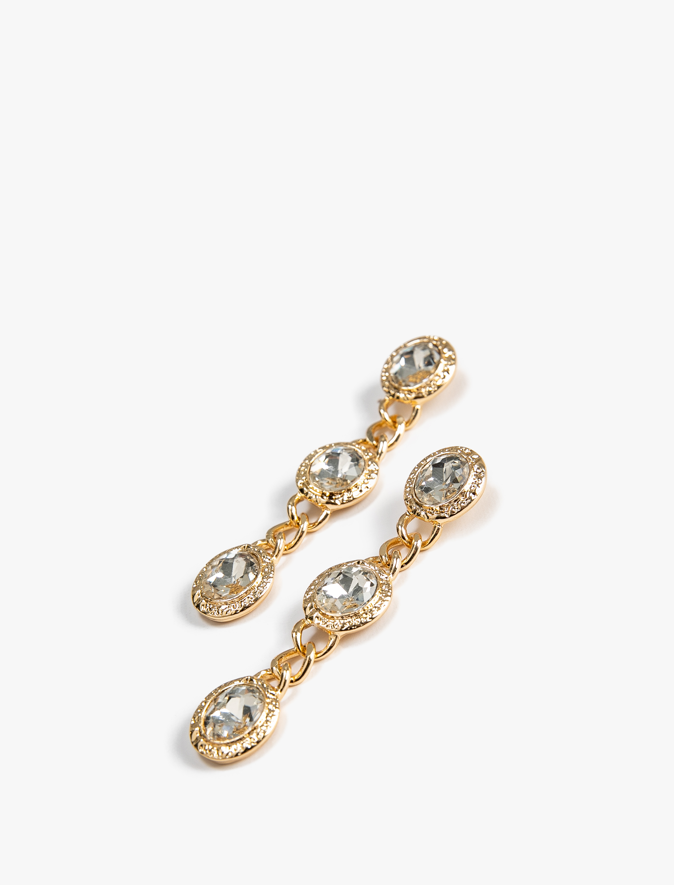  Kadın Taşlı Zincirli Metal Küpe