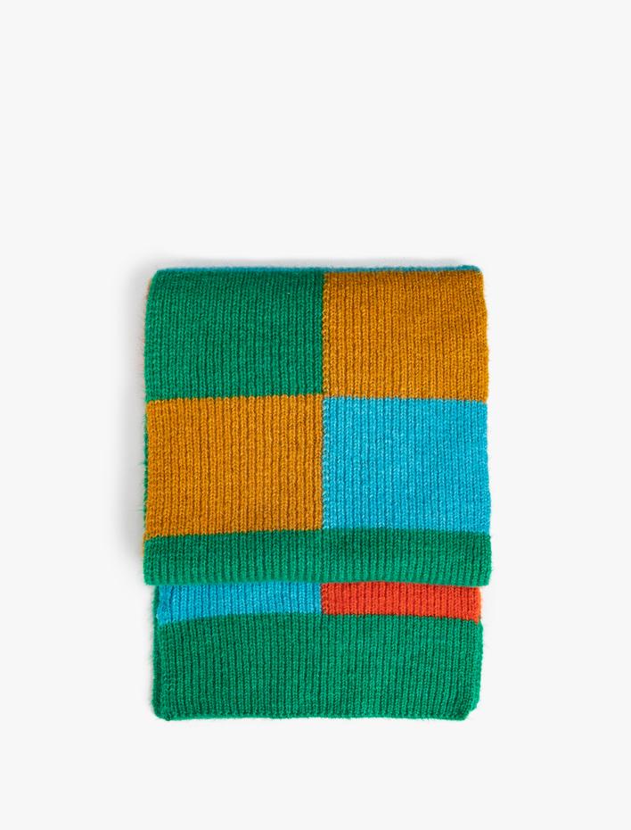 Kadın Renkli Triko Atkı